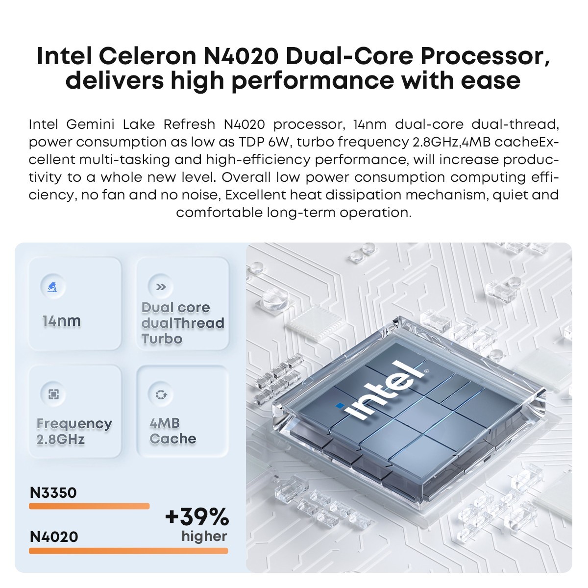 CHUWI HeroBook Air 11.6 inch Intel Celeron N4020 Windows Laptop 4G RAM 128G SSD