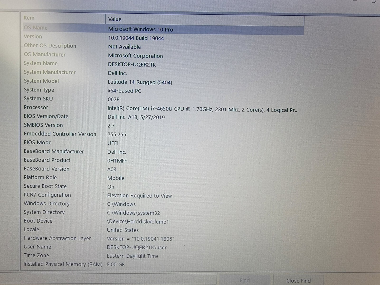 Dell Latitude 14 RUGGED 5404 14″_i7-4650U_8GB_500GB HDD_No Battery_Windows 11