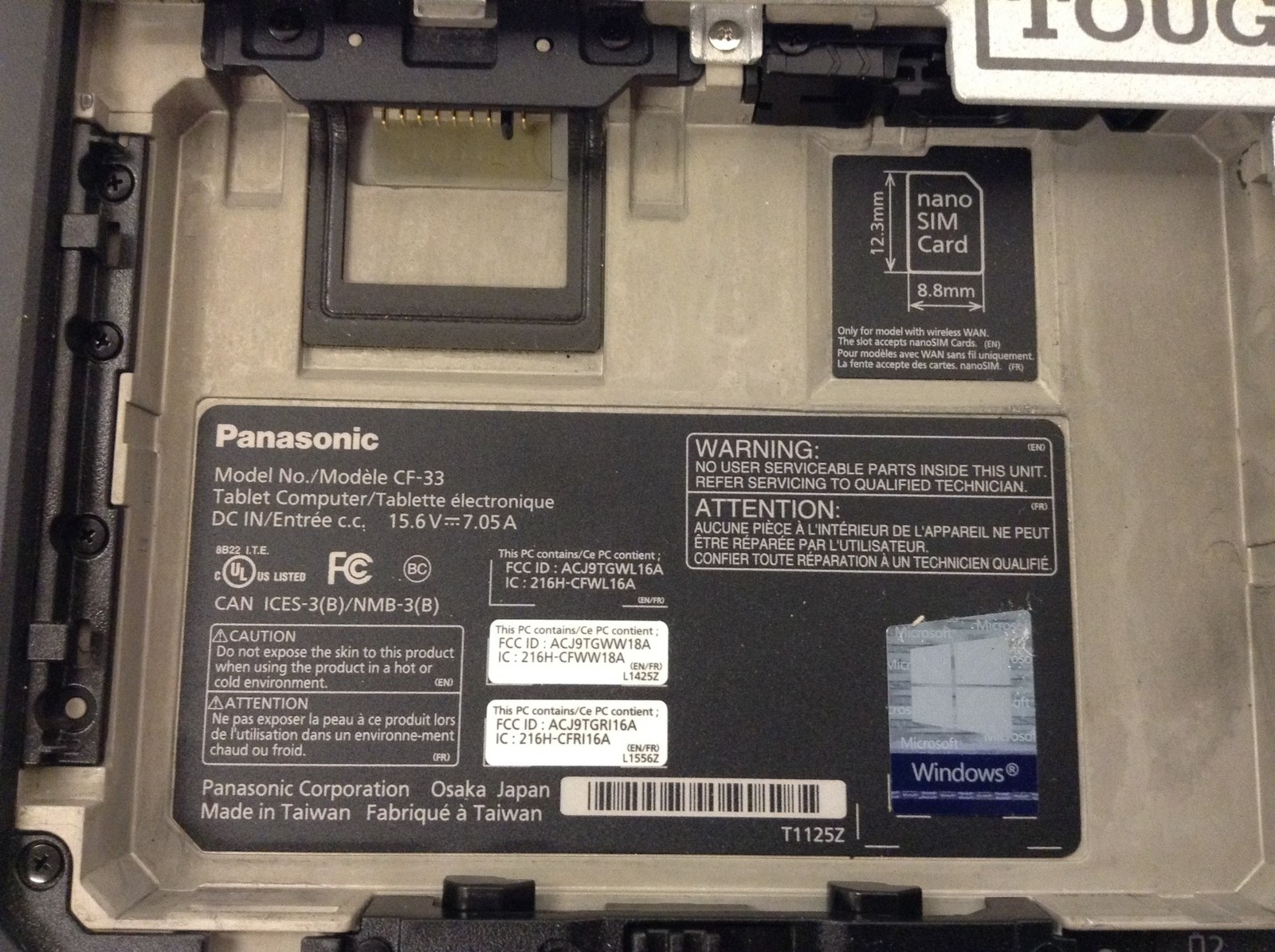 Panasonic Toughbook CF-33 MK1 i7-7600U w/16GB, 256GB SSD, Touch, 2x Bat, 3K HRS