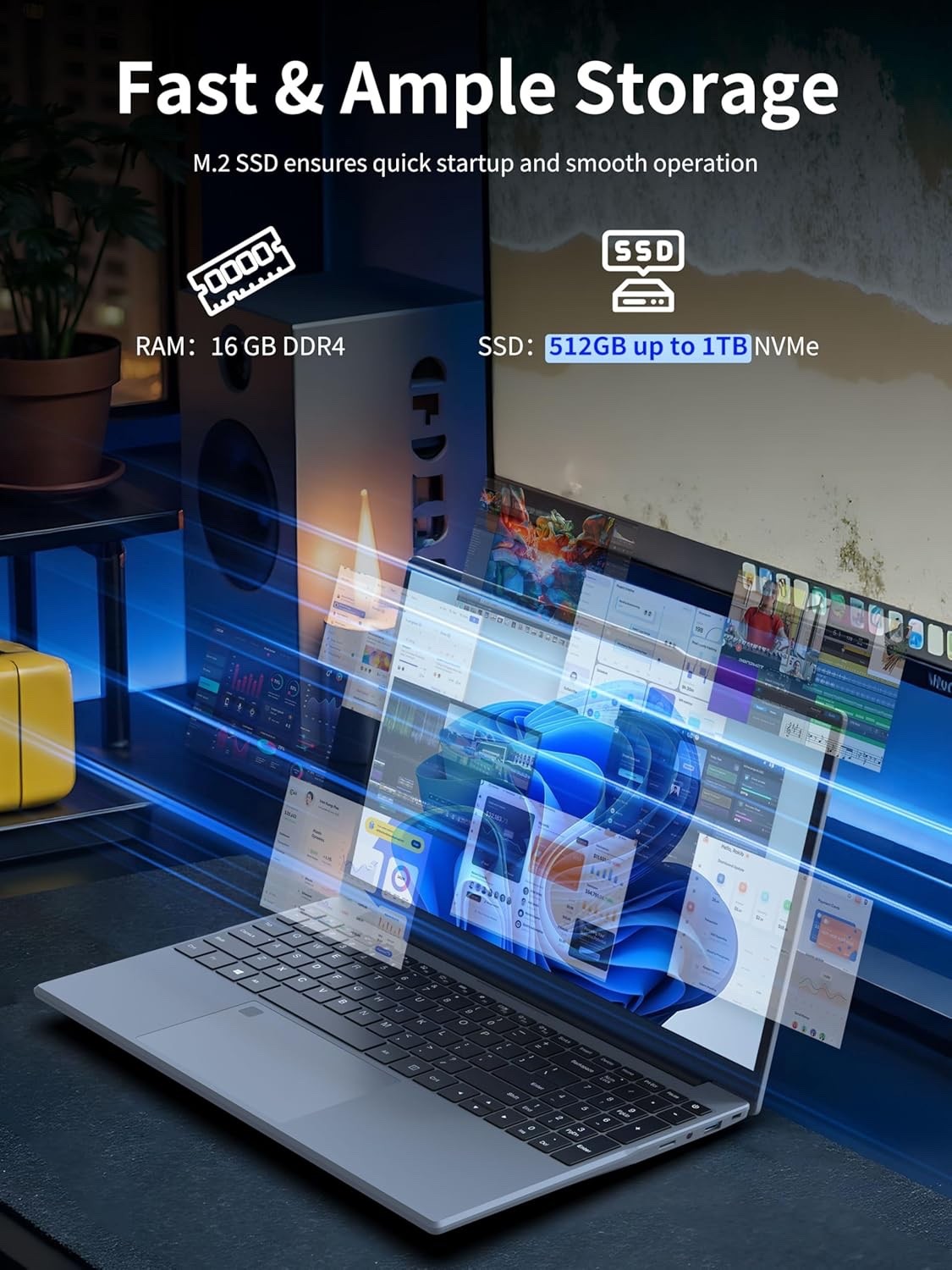 14″ FHD IPS Laptop Computer – Ryzen 5 3500U Quad-Core, 16GB RAM+460GB SSD, Windo