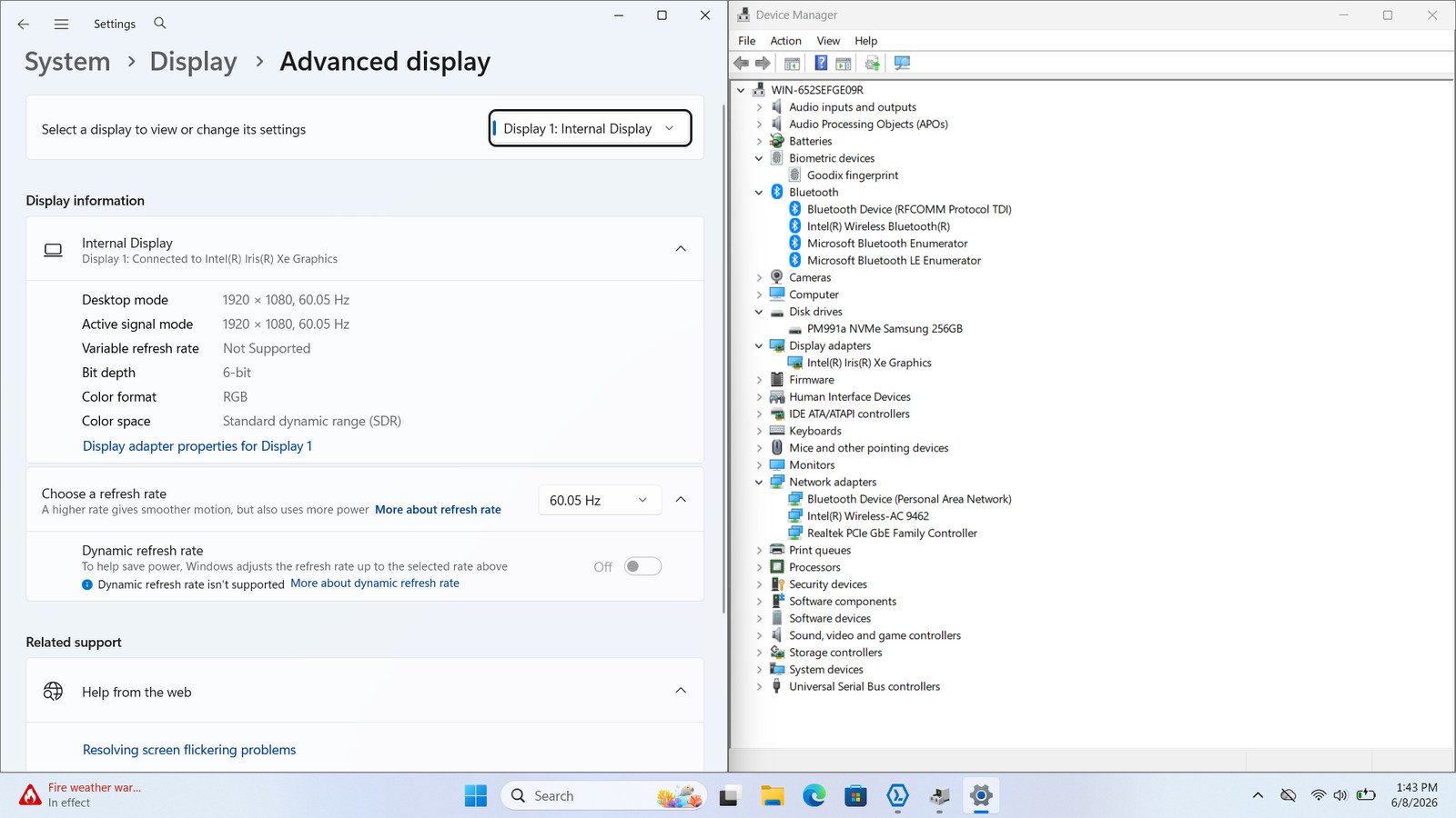 Dell Inspiron 3501 15″ FHD I5-1135G7 256GB SSD 16GB W11 Webcam Backlit FP Reader