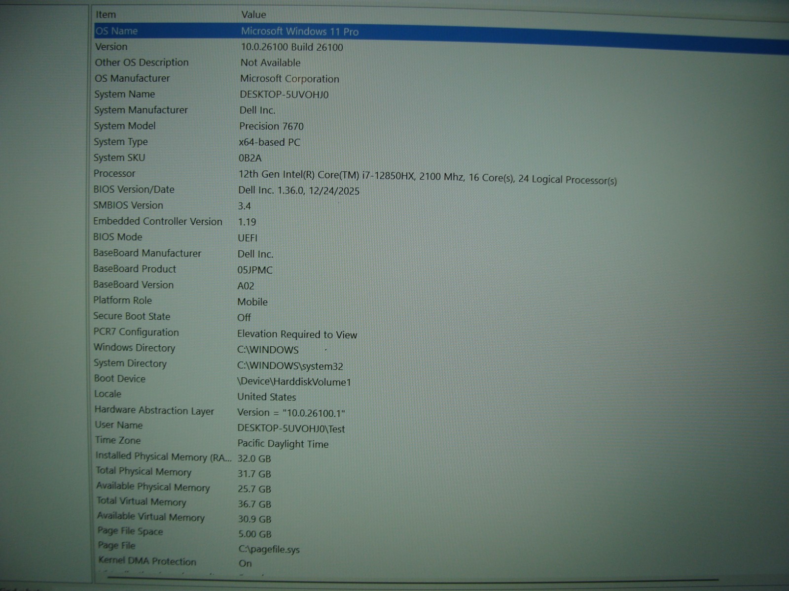 Dell Precision 7670 16″FHD+ i7-12850HX max4.8GHz 32GB 512GB RTX A1000 +Charger