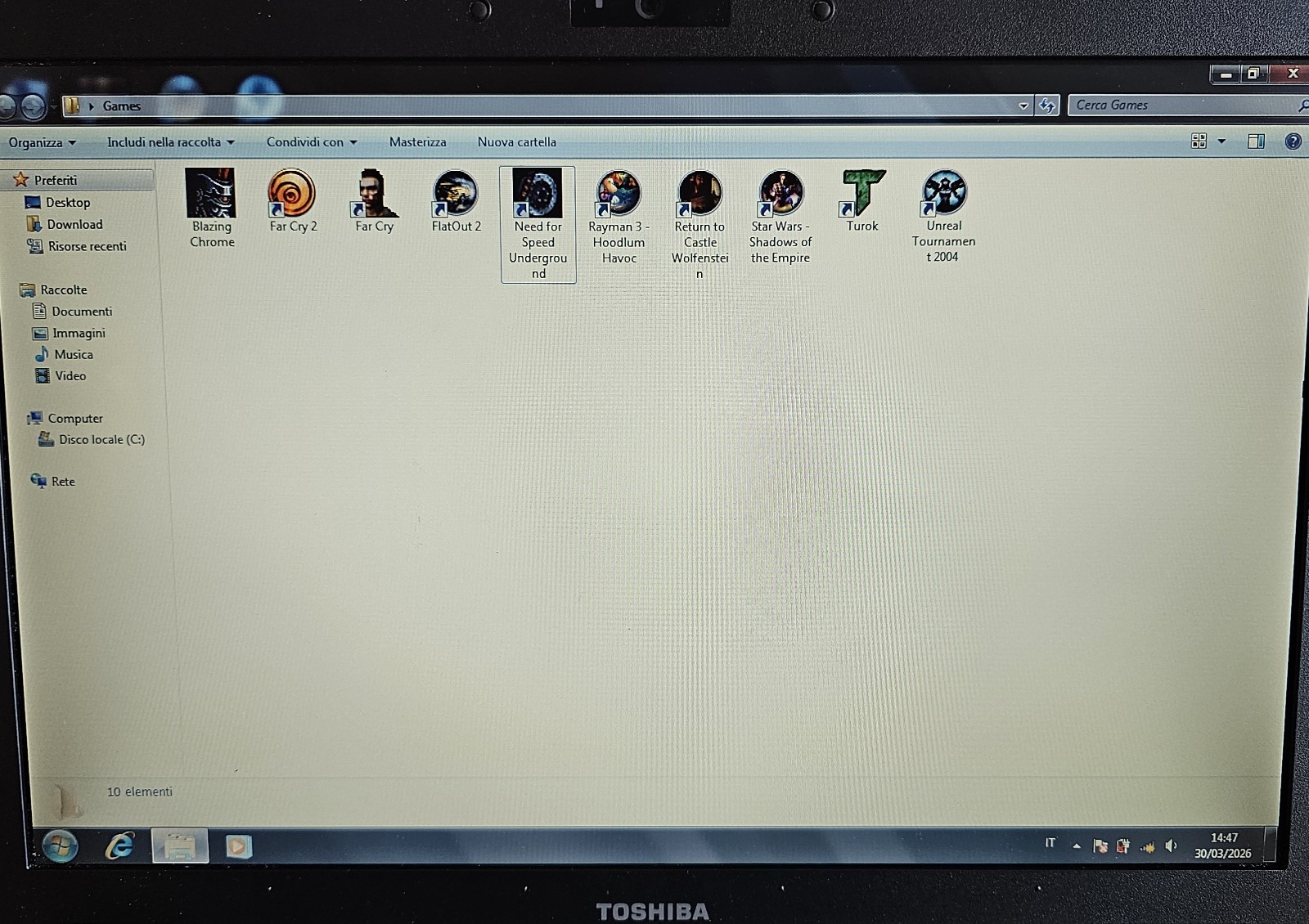 Toshiba Tecra A10-124 Windows 7 15.4″ Retrogaming N64 PS1 SNES SEGA Notebook PC