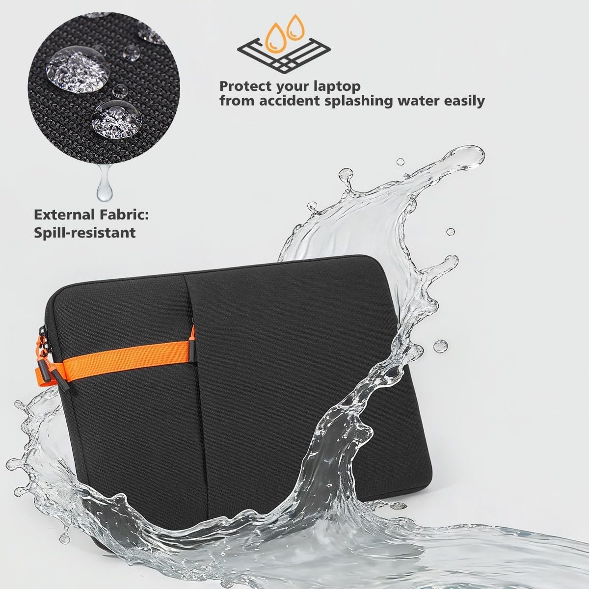NIDOO Black 16″ Laptop Sleeve Carrying Case for Lenovo Legion, Dell, MacBook Pro
