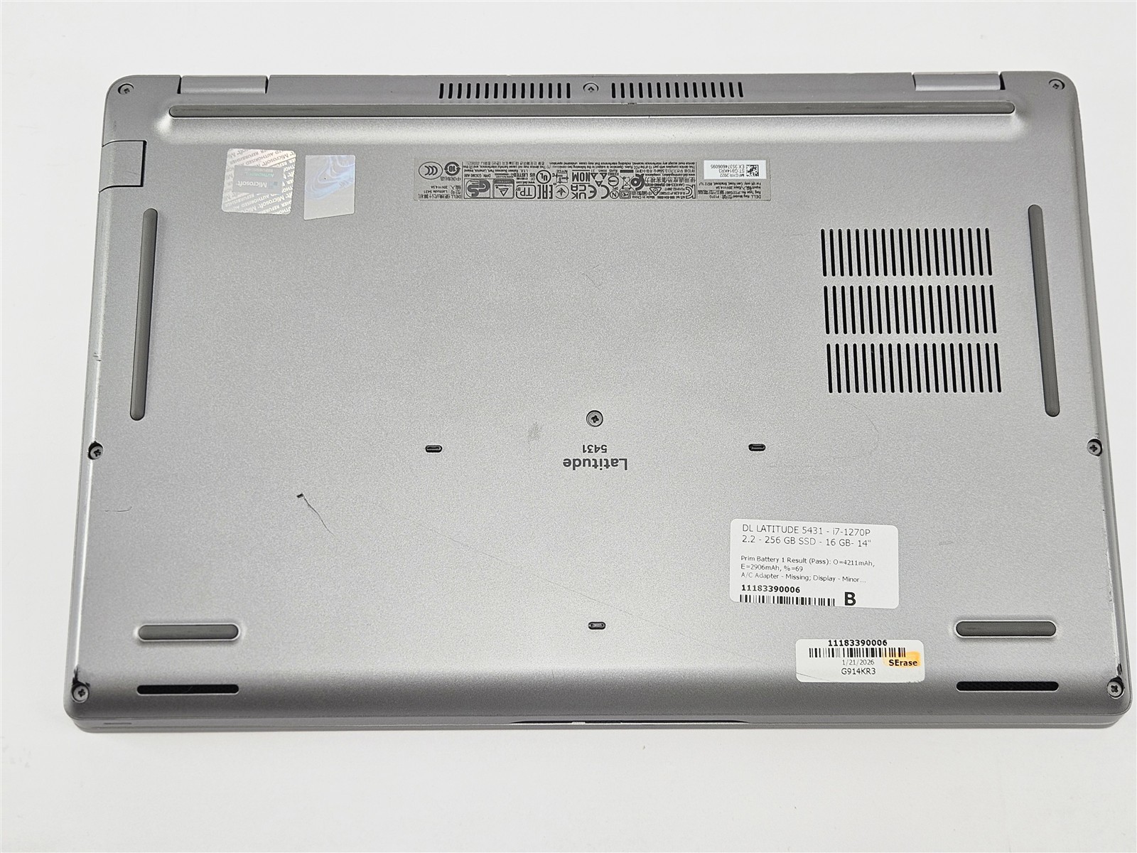 Latitude 5431 Dell 14″ i7-1270P 2.2GHz 16GB RAM 256GB SSD Win11 Home Laptop