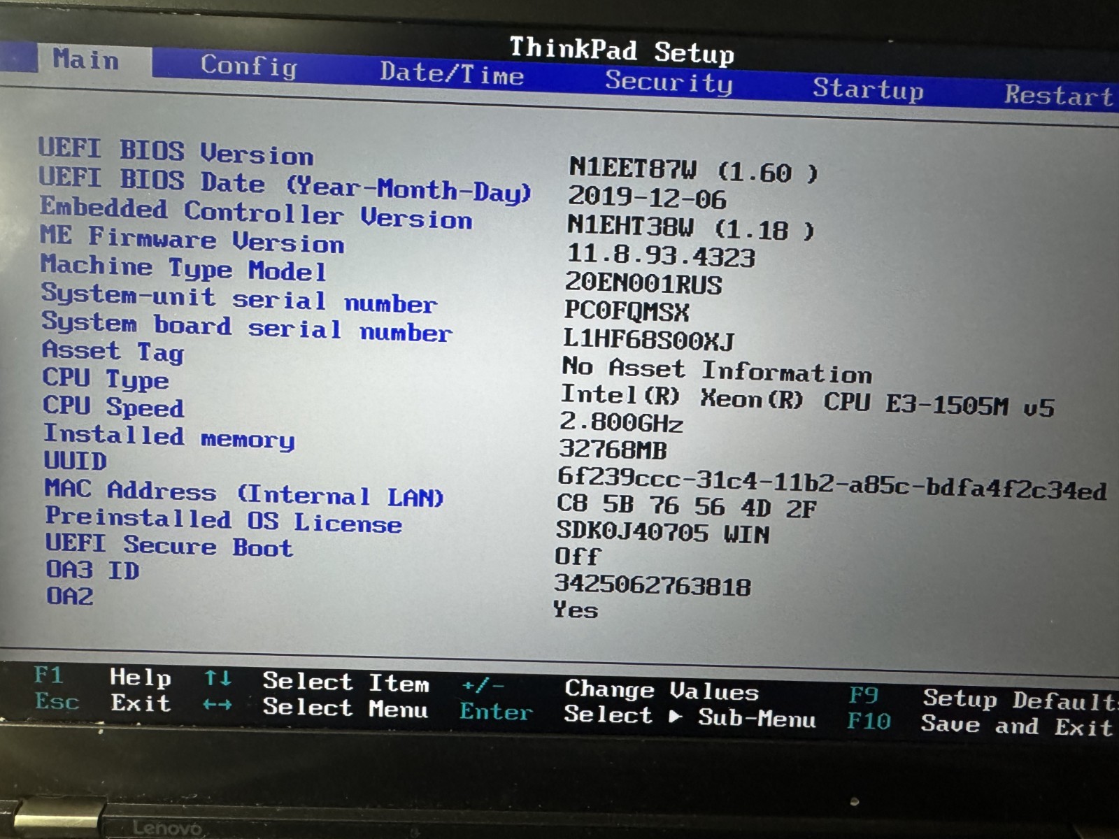 Lenovo ThinkPad P50 Xeon E3-1505M v5 32GB 15.6″ FHD Quadro M2000M – NO HDD