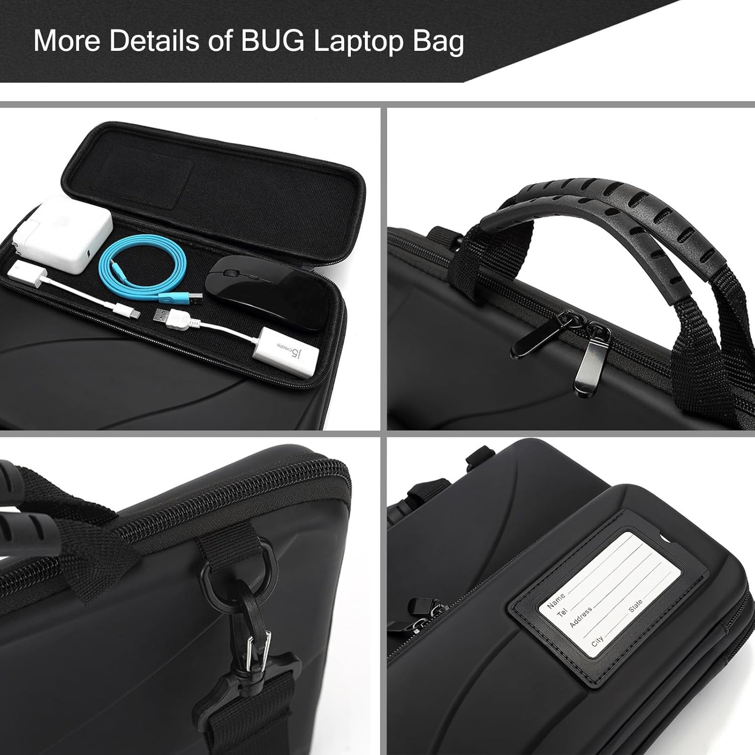 14.2-15.6 Inch Laptop Case Hard Shell, Protective Carrying Case with Stand