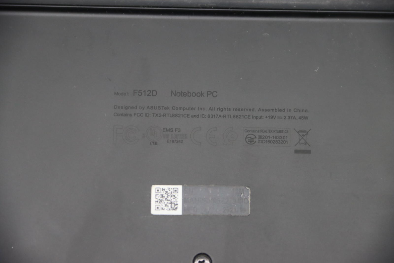 Asus Vivobook 15 F512D 15.6″ AMD Ryzen 3 3250U, 8GB RAMS , 256GB SSD- Slate Gray