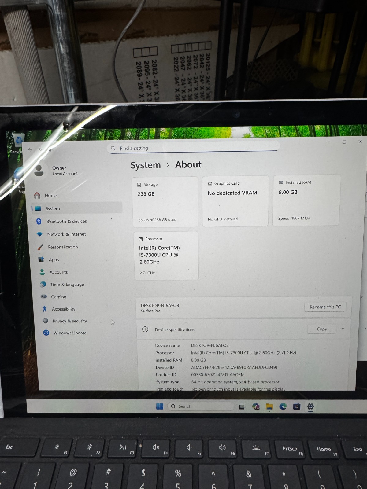 Microsoft Surface Pro Core I5-7300U 256GB SSD 8GB RAM Laptop #6334