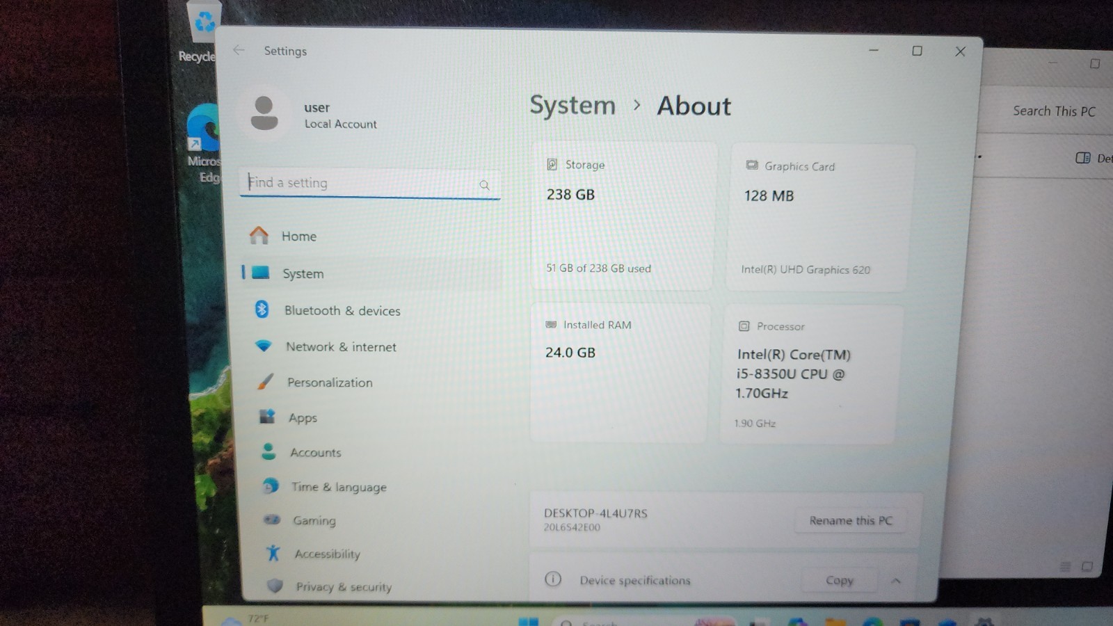 Lenovo ThinkPad T480 14″ Core i5-8350U 24GB RAM 256GB SSD Win 11 Pro