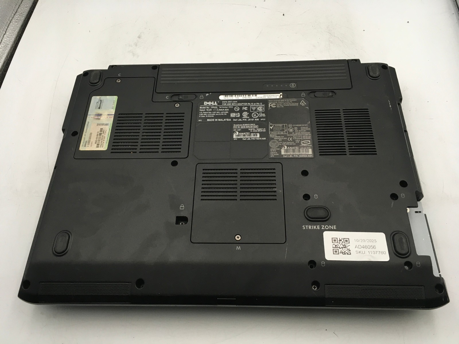 DELL INSPIRON 1520 – BOOTS TO BIOS – INTEL CORE 2 DUO – 2GB RAM – READ DESC – BB