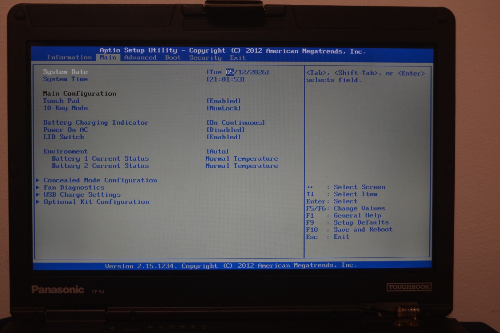Panasonic Toughbook CF-54 Intel i5-6300U 16GB Ram No HD NO AC READ DISC.