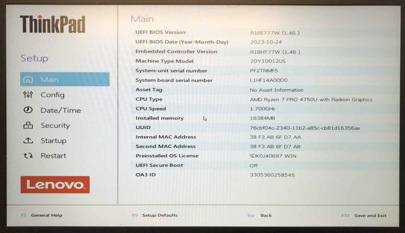 Lenovo ThinkPad P14s Gen 1 14″ Ryzen 7 PRO 4750U 16GB RAM 512GB NVMe, As Is