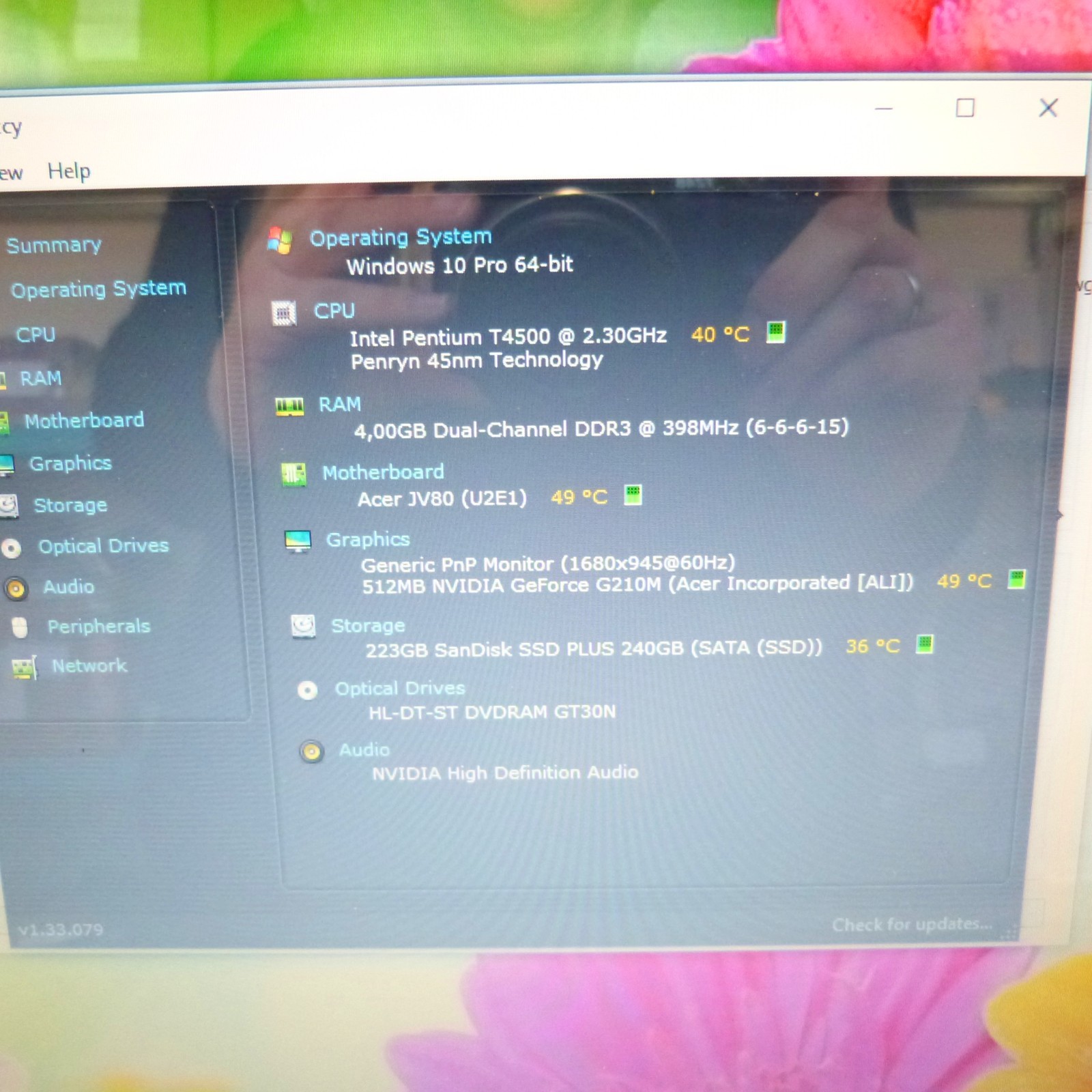 Acer 8935 Cinema Monster 18″ GEMSTONE I SSD Windows 10 PRO 64 I HDMI DVDRW