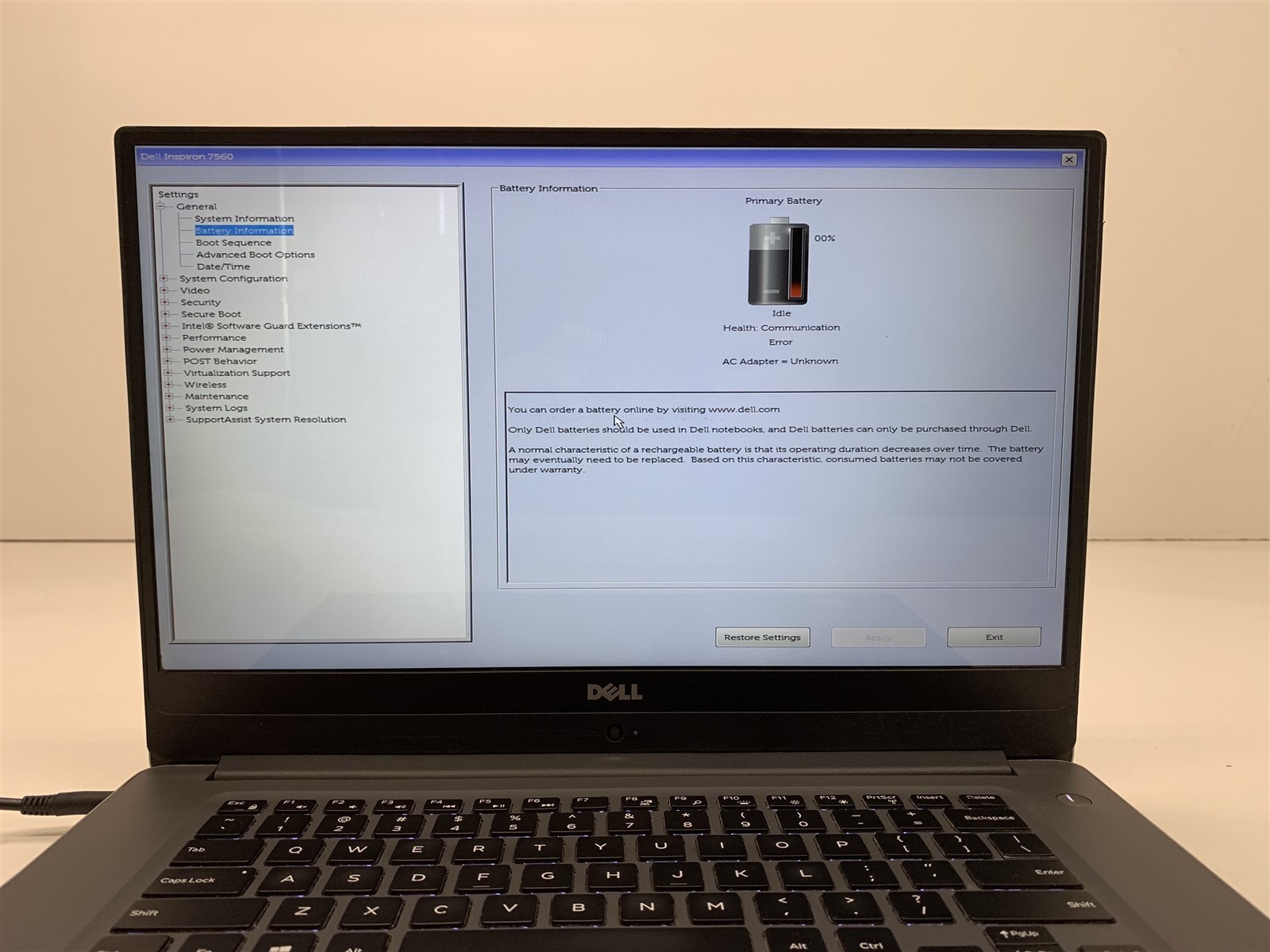 Dell Inspiron 15 7560 15.6in i7-7500 2.70GHz 8GB RAM 256GB SSD