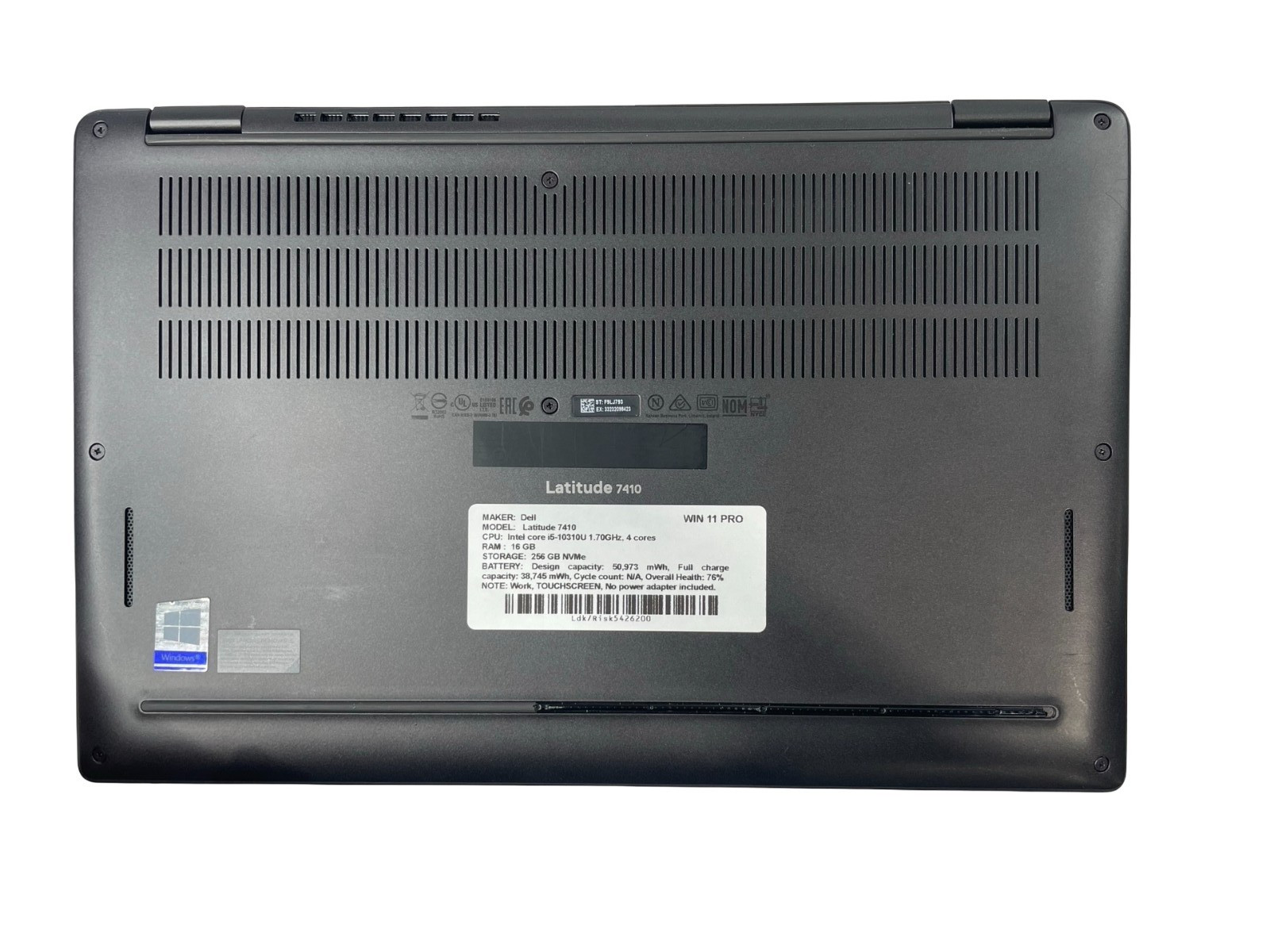 DELL Latitude 7410 Intel i5-10310U@1.7GHz 16GB RAM 256GB NVMe W.11Pr Touchscreen