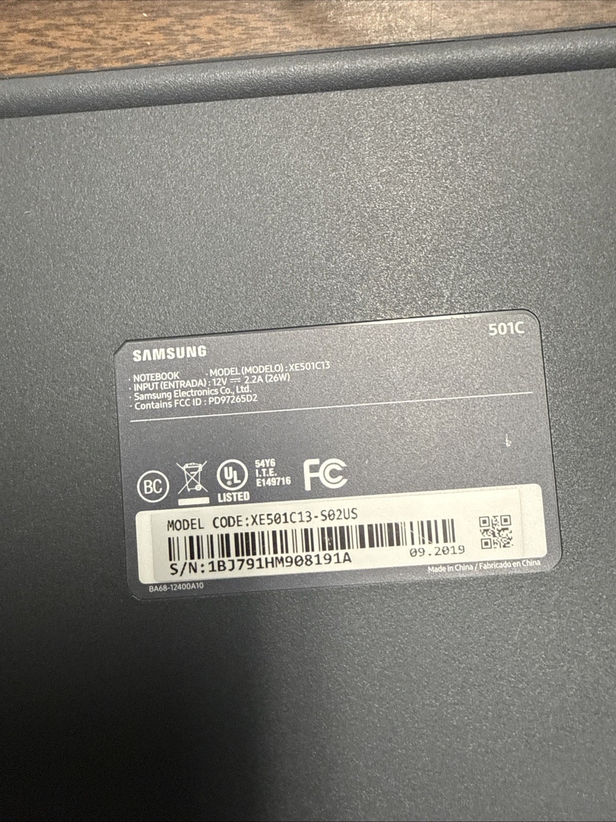 Samsung Chromebook Notebook Laptop 11.6 in 32GB HD XE501C13-K02US + Power Cable