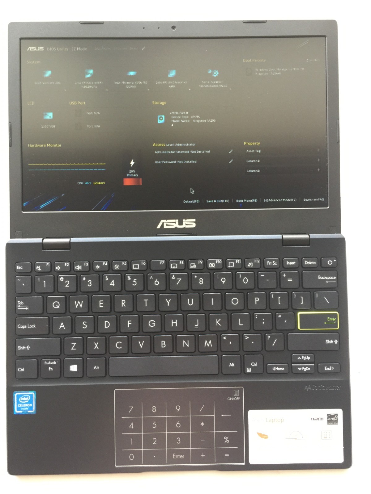 ASUS L210MA-DB01 11.6″ INTEL N4020 @ 1.10GHZ 4GB RAM 64GB eMMC WINDOWS 10