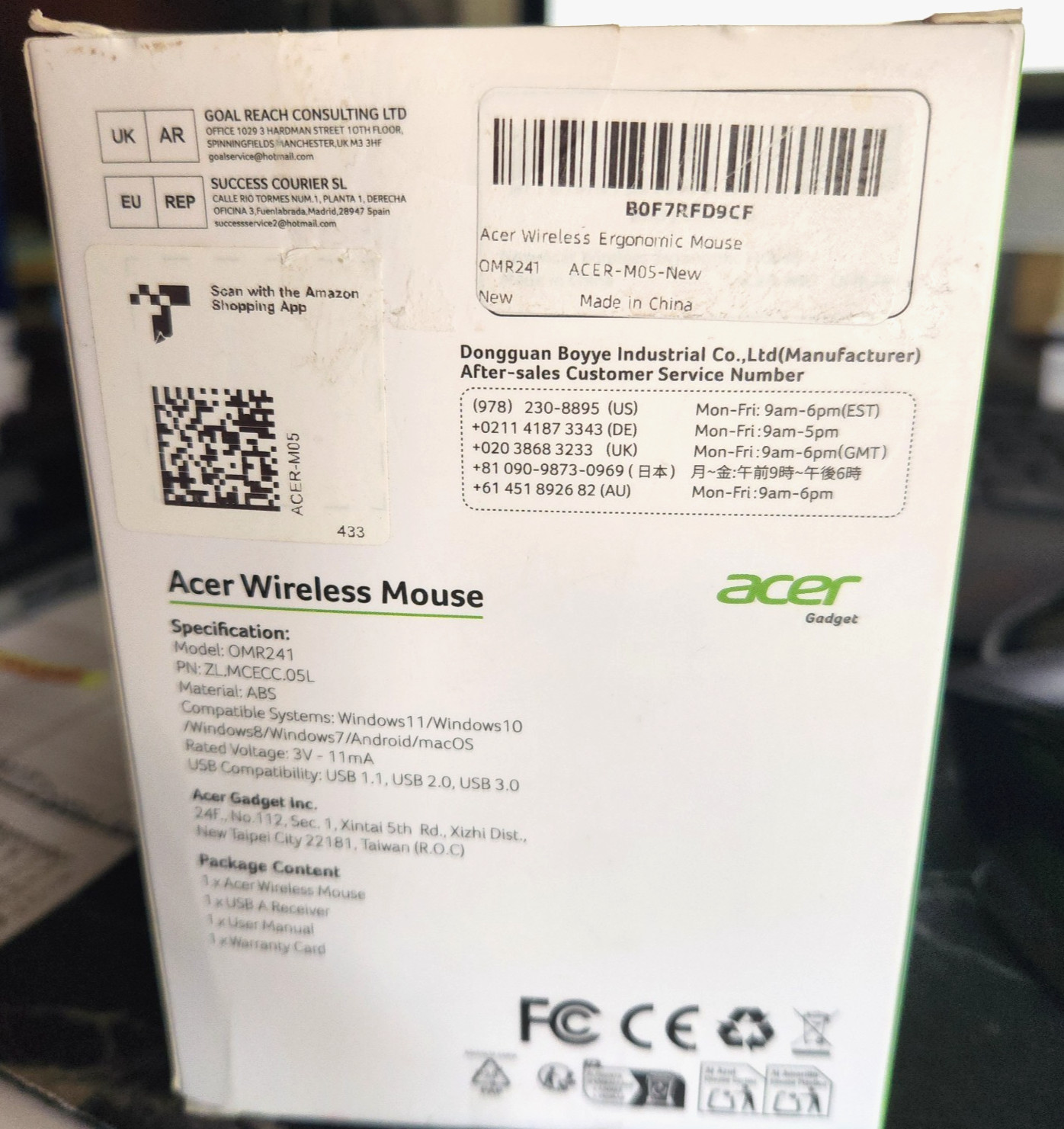 Acer Wireless Mouse Ergonomic Design Compatibl w/ windows 10,11,8,7 Mac &Android