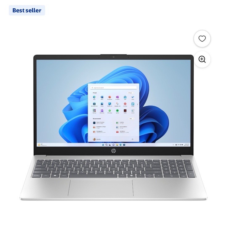 HP 15-fd0084wm 15.6″ Intel Processor N200 3.2 GHz 4GB DDR4 128GB UFS W11S Laptop