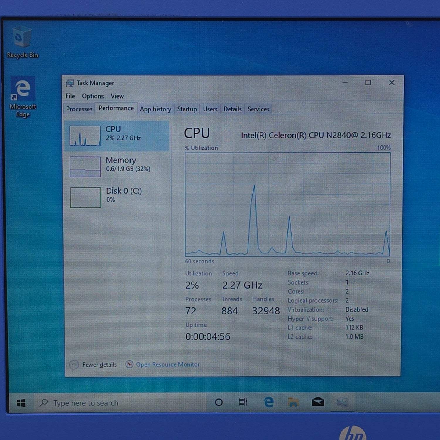 HP Stream 11-D001DX 11.6″ Celeron N2840 2.16GHz 2GB RAM 32GB SSD