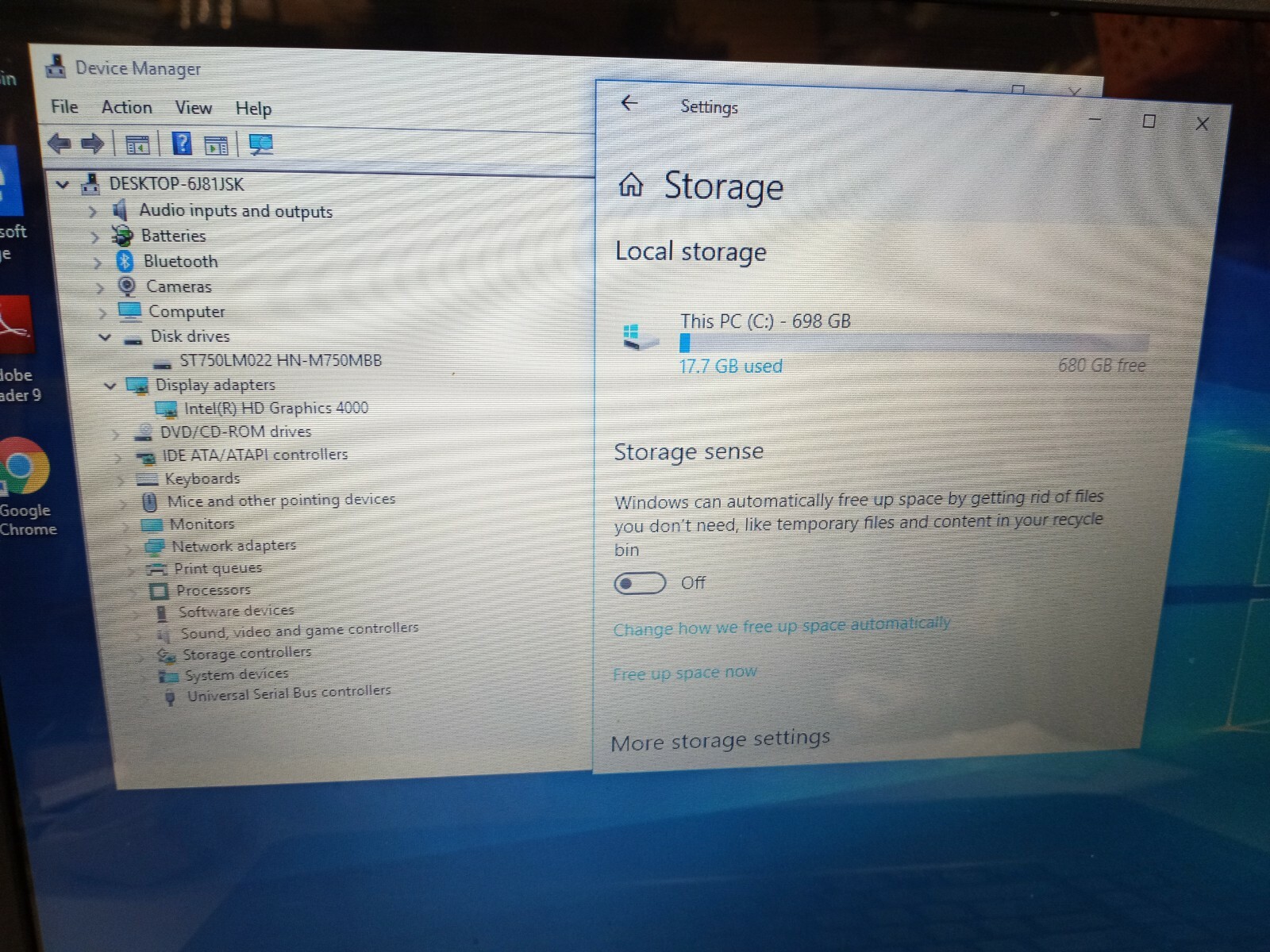 Dell Inspiron 3721 Intel Core i5-3337U 1.80GHz 6GB RAM 750GB HDD BT DVD Win10