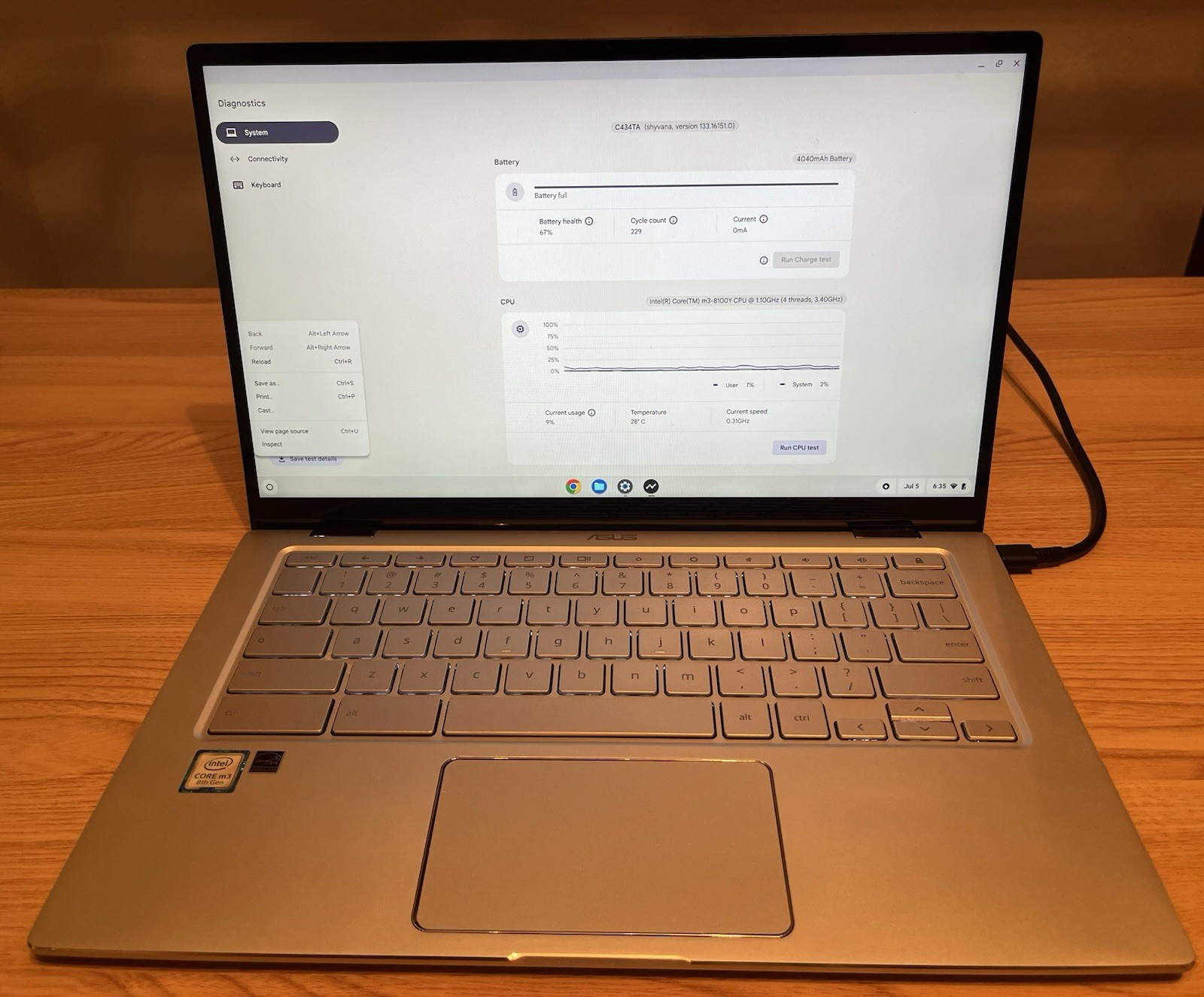 ASUS Chromebook Flip C434T 14″ Touch Intel Core m3-8100Y 8GB RAM 64GB eMMC
