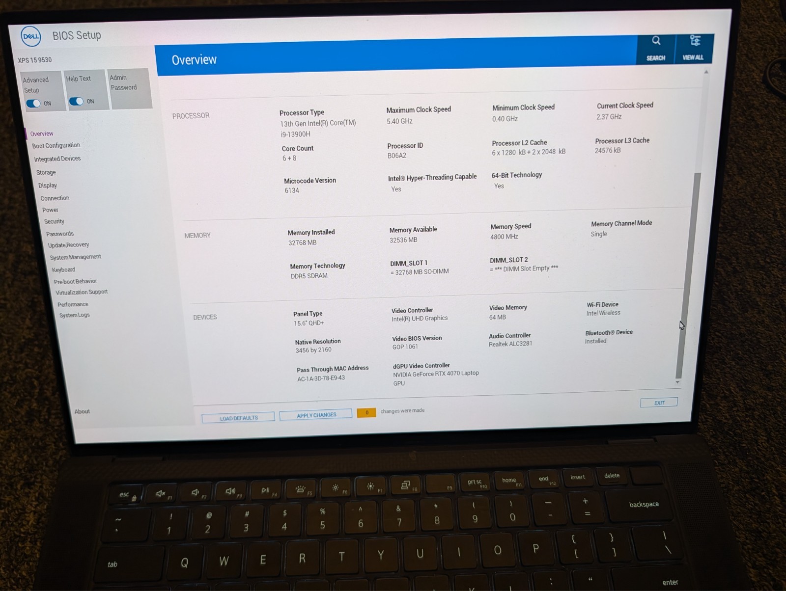 Dell XPS 15 9530 15.6″ 512GB Intel Core i9-13900H 2.6GHz 32GB NVIDIA RTX 4070