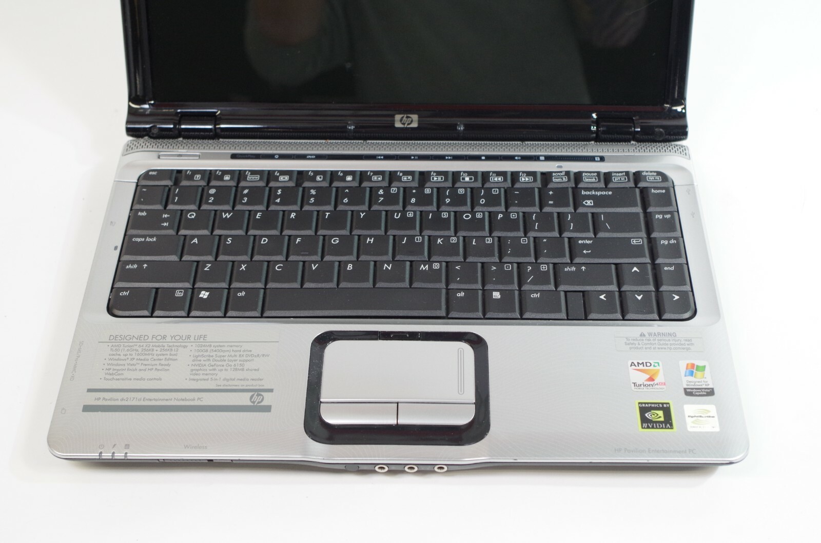 HP Pavilion dv2000 Laptop Boots to BIOS AMD Turion 1.6Ghz 1GB Ram No HD