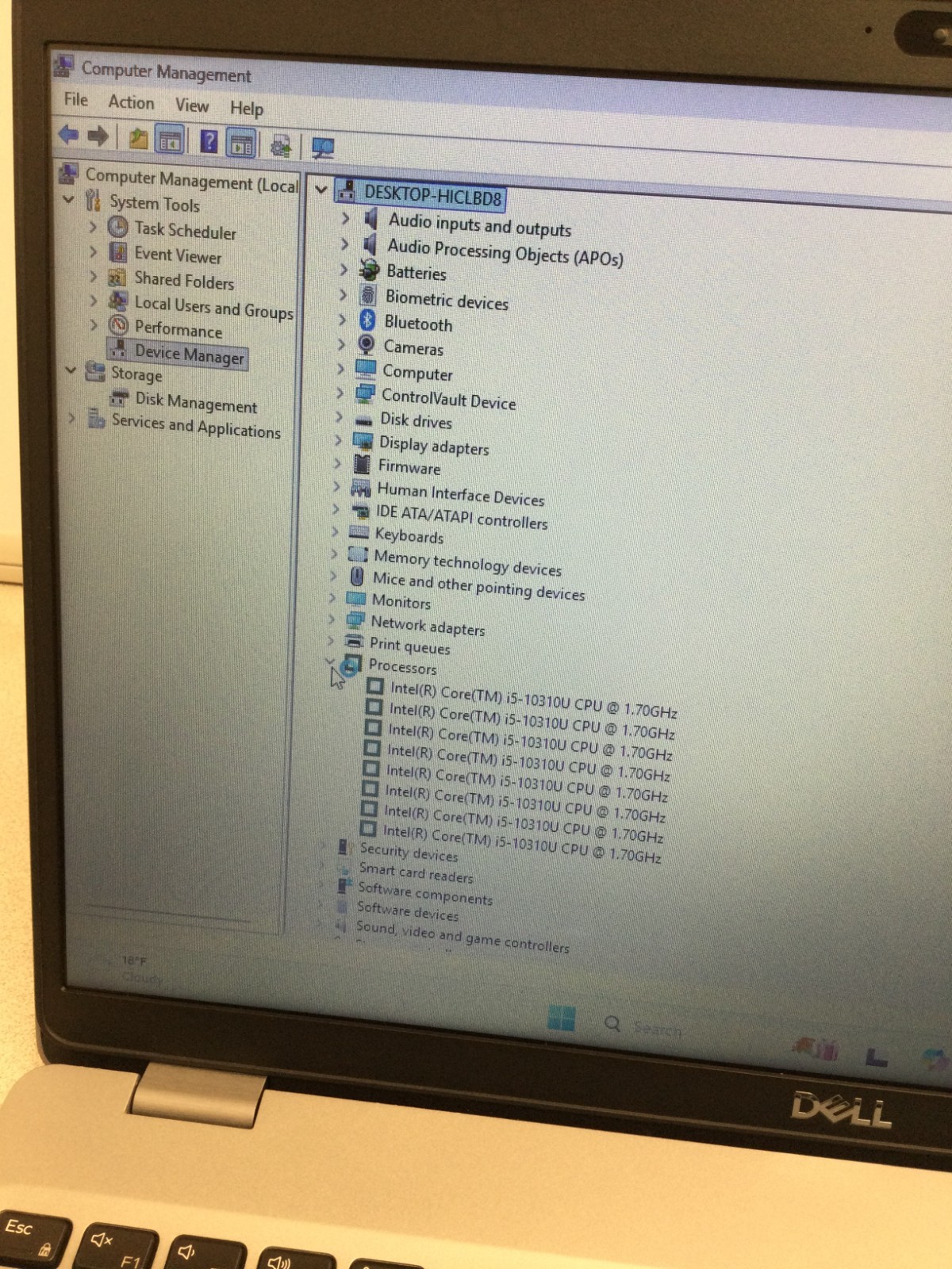 Dell Precision 3550 15.6” 256GB SSD Core i5 10th Gen1.70GHz 12GB RAM WIN 11 PRO
