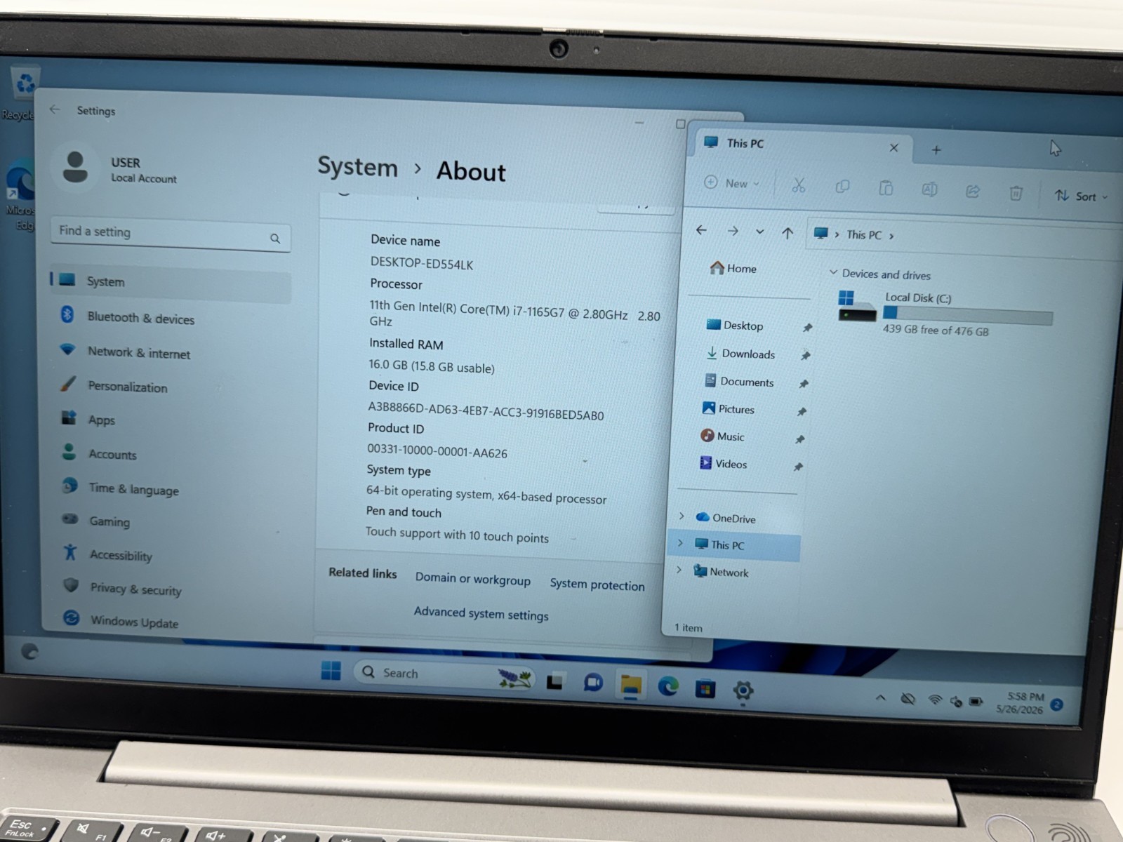 Lenovo ThinkBook 14 G2 ITL 14″ Core i7-1165G7 2.8GHz 16GB RAM 512GB SSD WIN 11