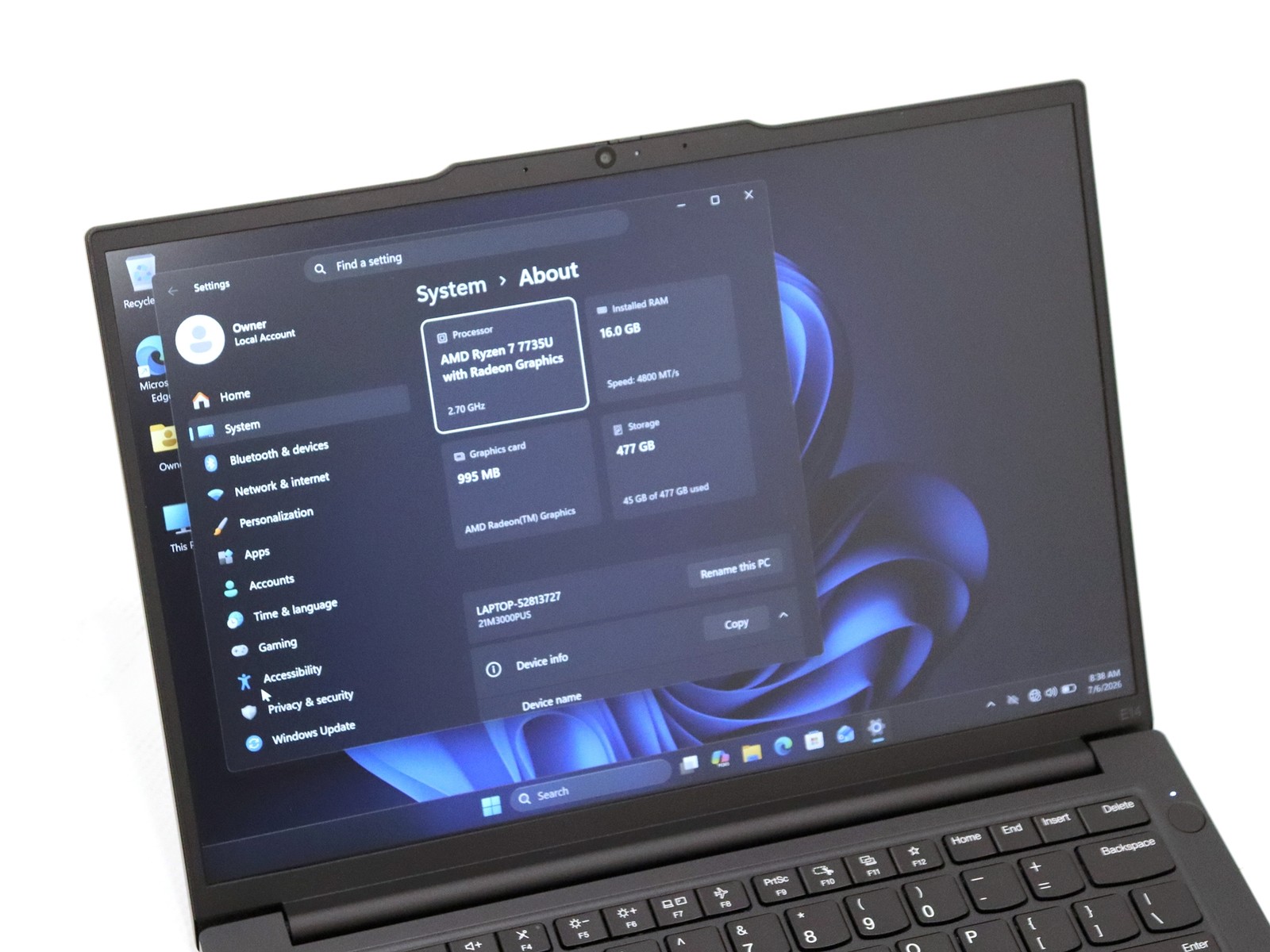 Lenovo ThinkPad E14 Gen 6 14.0″ FHD+ AMD Ryzen 7 7735U 16GB RAM 512GB NVMe W11P