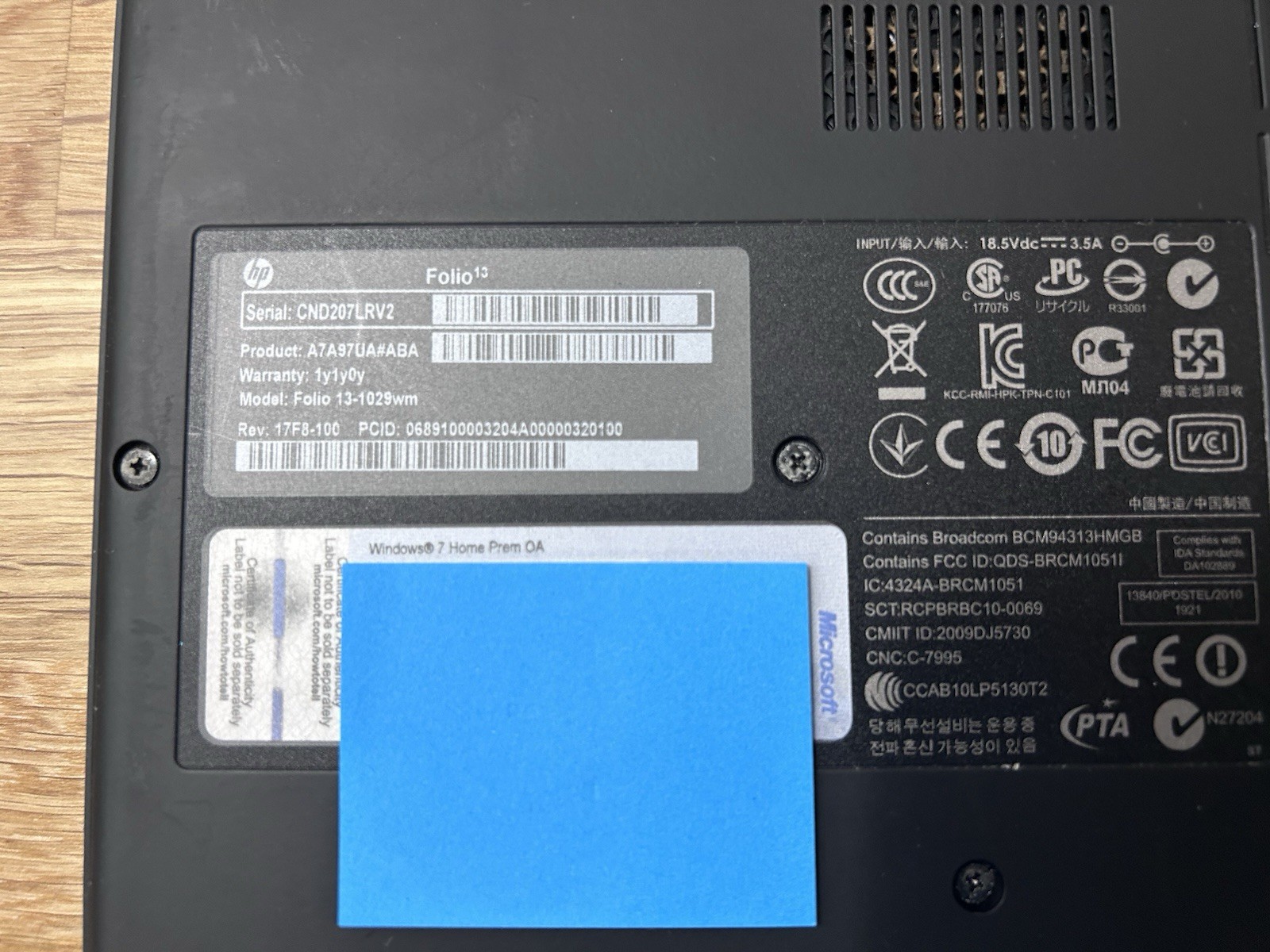 HP FOLIO 13 1029WM I3-2367M 1.40GHz 4GB RAM 128 SSD Good Battery Win 10