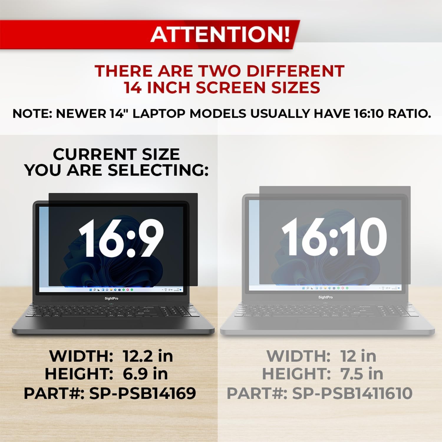 14 Inch 16:9 Laptop Privacy Screen Filter – Anti-Glare Protector and Privacy Shi