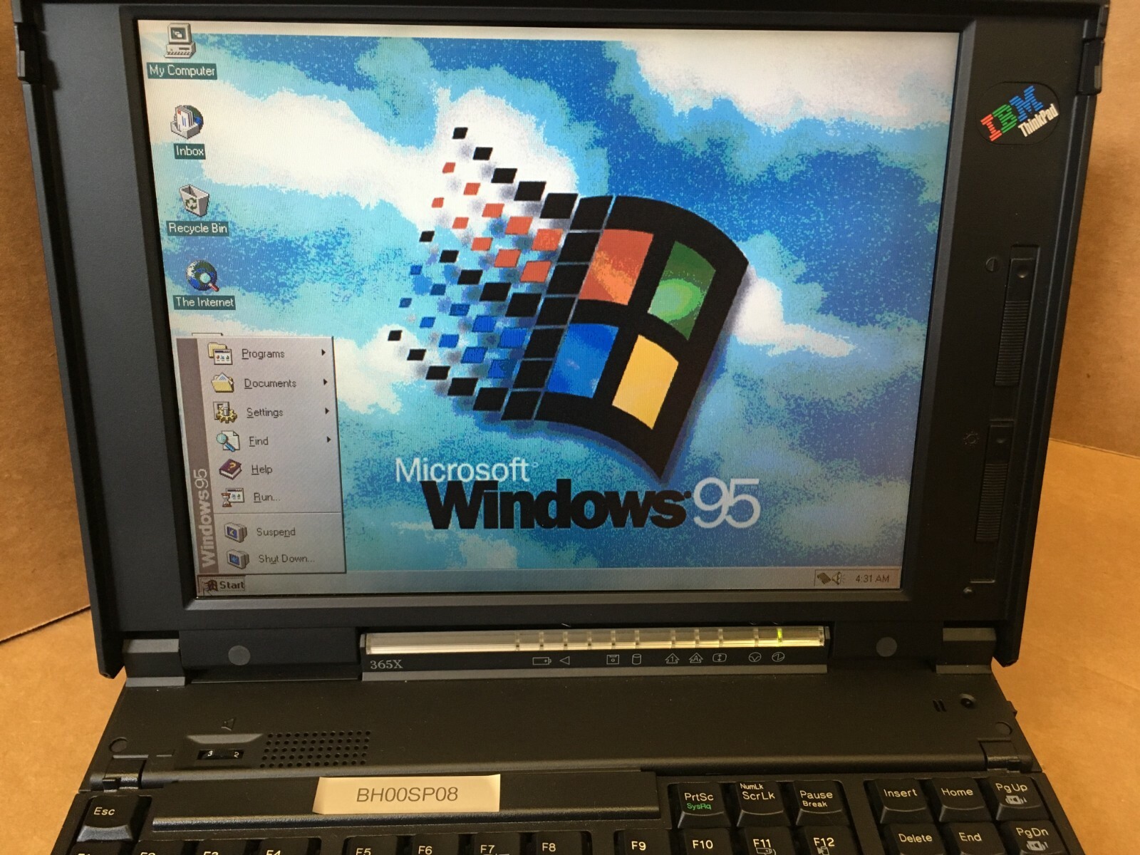 Rare Vintage IBM ThinkPad 365X Pentium  LAPTOP WINDOWS 95 Installed, FDD
