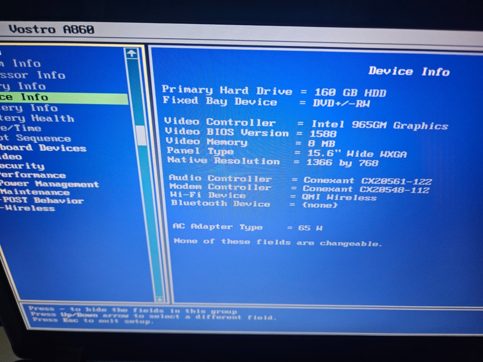 Dell Vostro A860 15.6″ Intel Celeron 2.13GHz 4GB RAM 160GB HDD w/ AC Win10