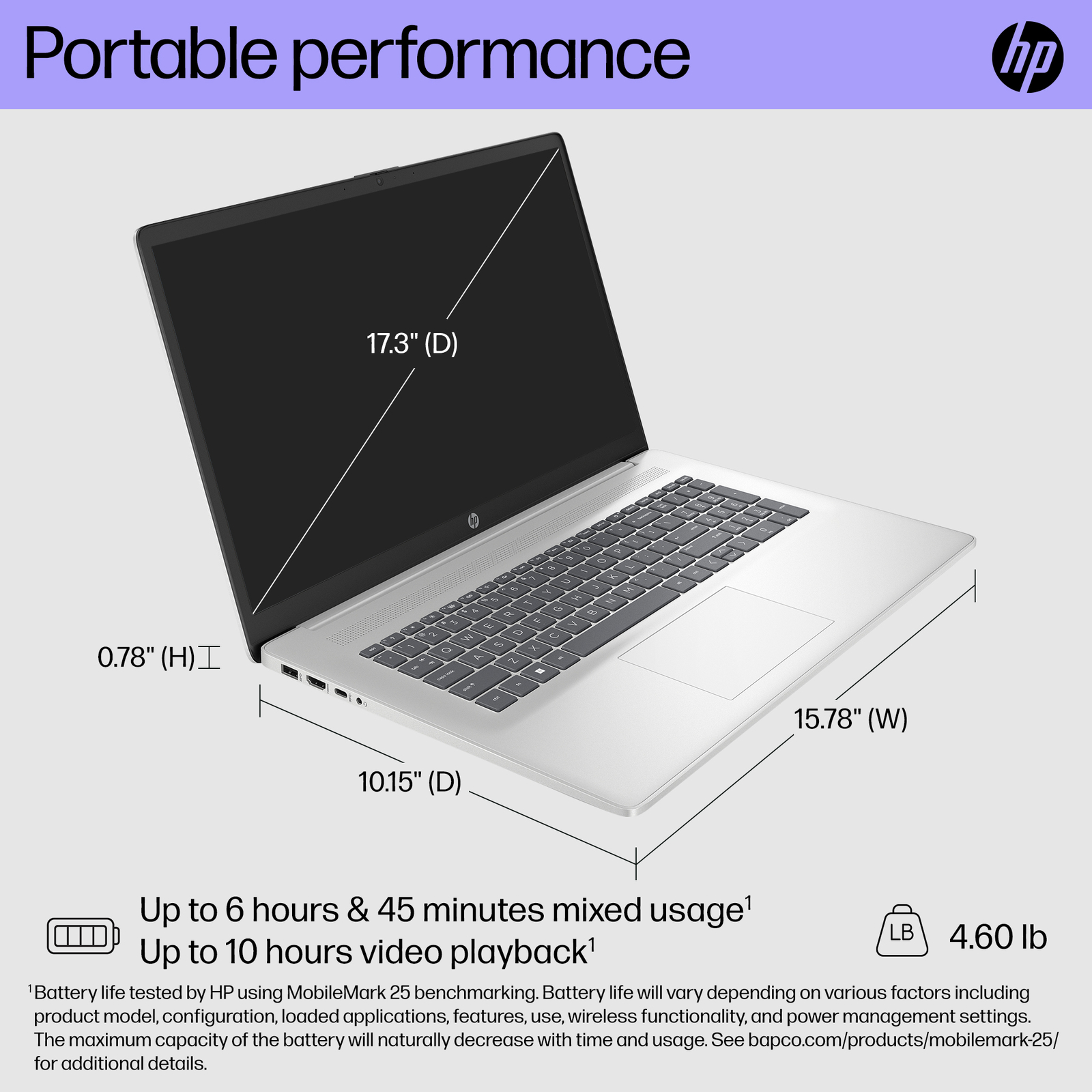 HP 17-cn4033cl Laptop 17.3″ Intel Colre 5 120U 512GB SSD 16GB Win 11 17-cn4033cl