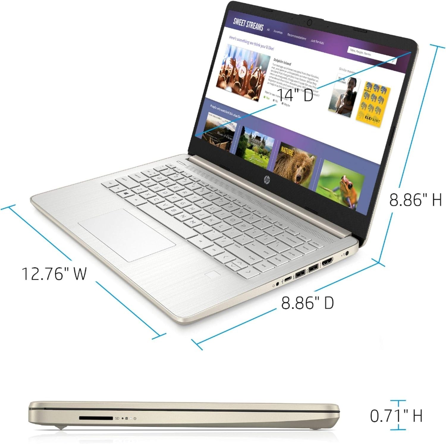 HP 14″ HD Intel Celeron N4020 Intel UHD Graphics 4GB RAM 64GB eMMC Win 10 Laptop