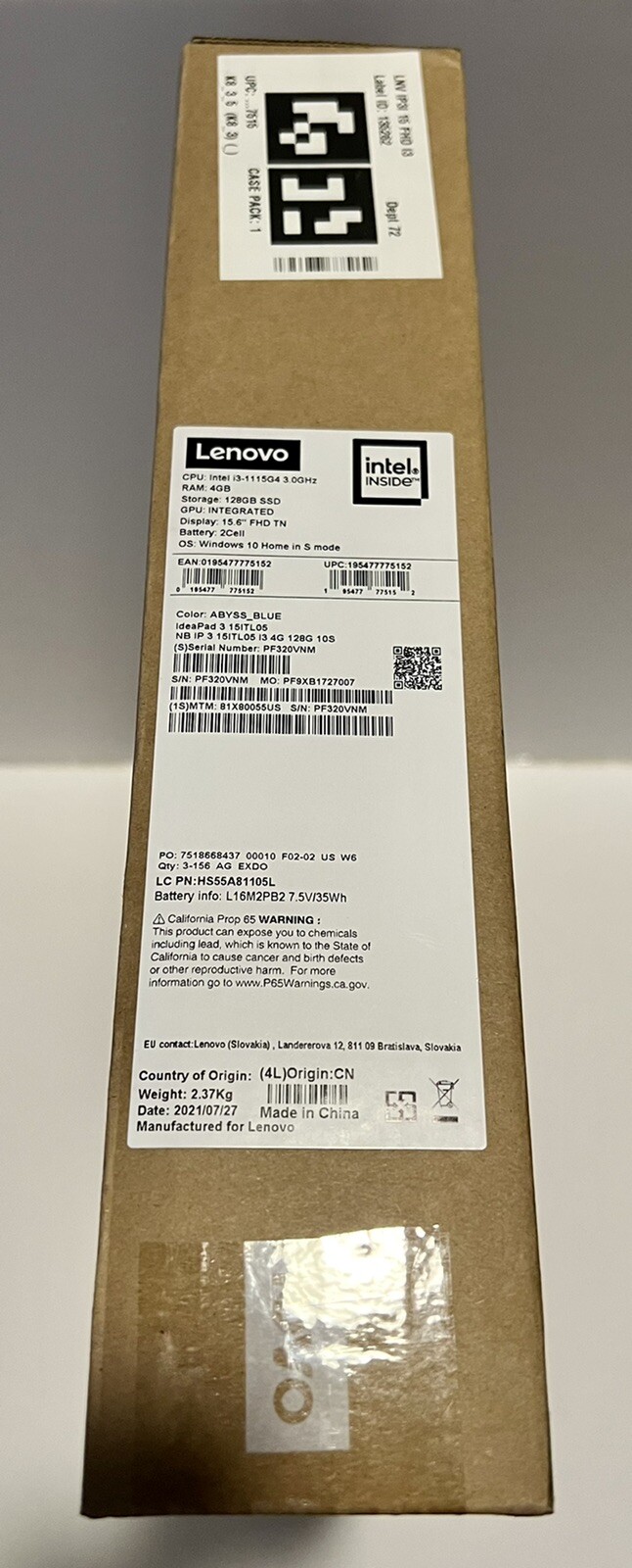 Lenovo IdeaPad 3-15.6″ Touchscreen Laptop-Abyss Blue ***BRAND NEW & SEALED***