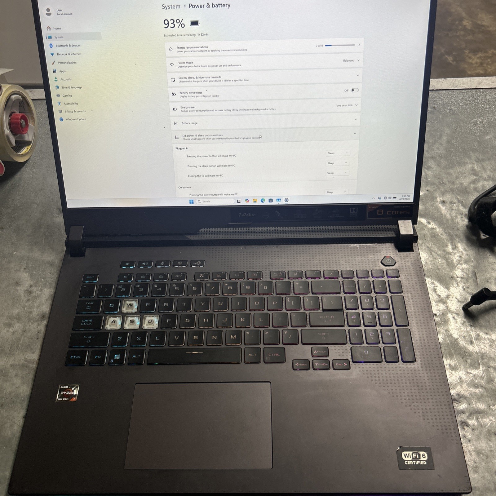 Asus ROG Strix G713 Ryzen 7 5800H 3.2GHz 16GB RAM 512GB GeForce RTX 3050Ti