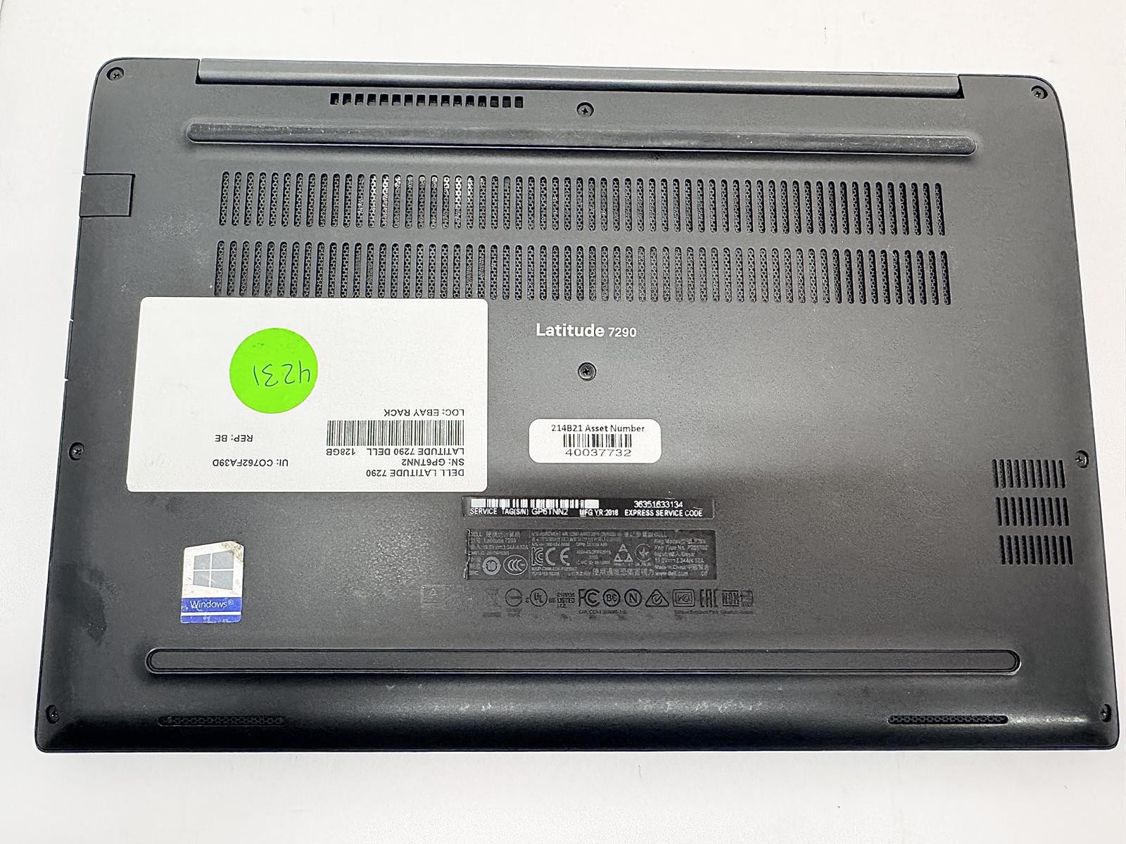 Dell Latitude 7290, Intel Core i5-8350U CPU @ 1.70GHz, 8GB RAM, 128GB SSD