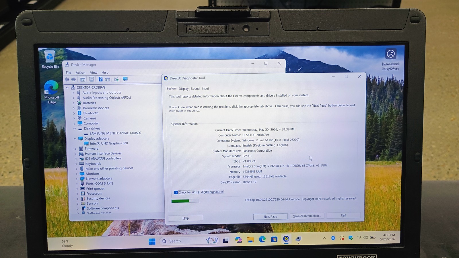 Panasonic Toughbook FZ-55 i7-8665U 1.90Ghz – 16GB RAM – 512GB SSD – Touch