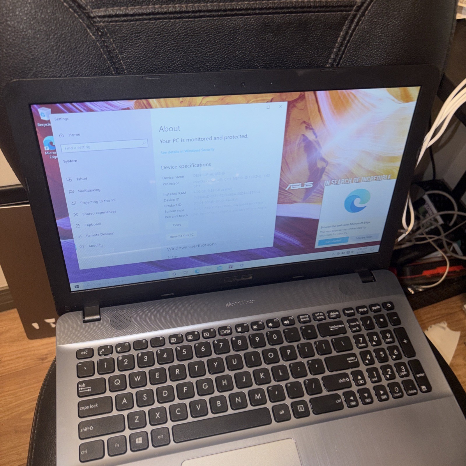 ASUS-X541S Laptop Computer Netbook – Pentium N3710 1.6 Ghz, 4 GB, Win 10, 500 GB