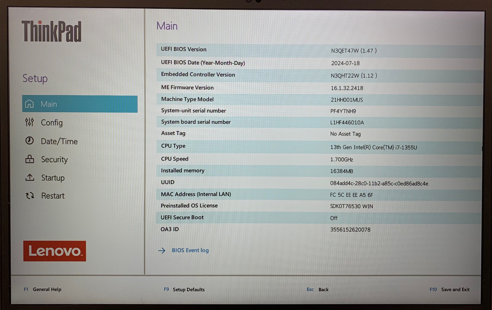 Lenovo ThinkPad T16 Gen 2 15.6″ Touch Laptop i7-1355U 16GB, 512GB NVMe, As Is