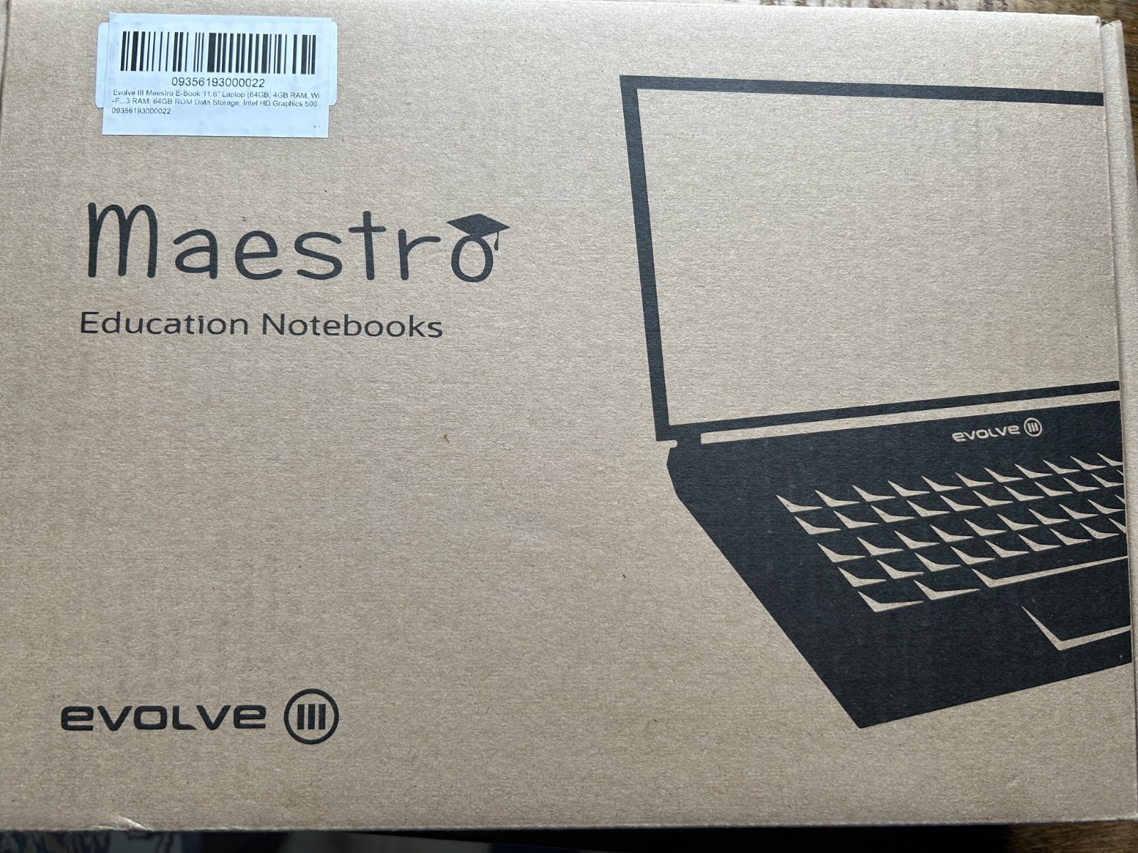 Evolve III Maestro E-Book 11.6” 64GB eMMC Celeron N3450 4GB RAM Win 10 Laptop