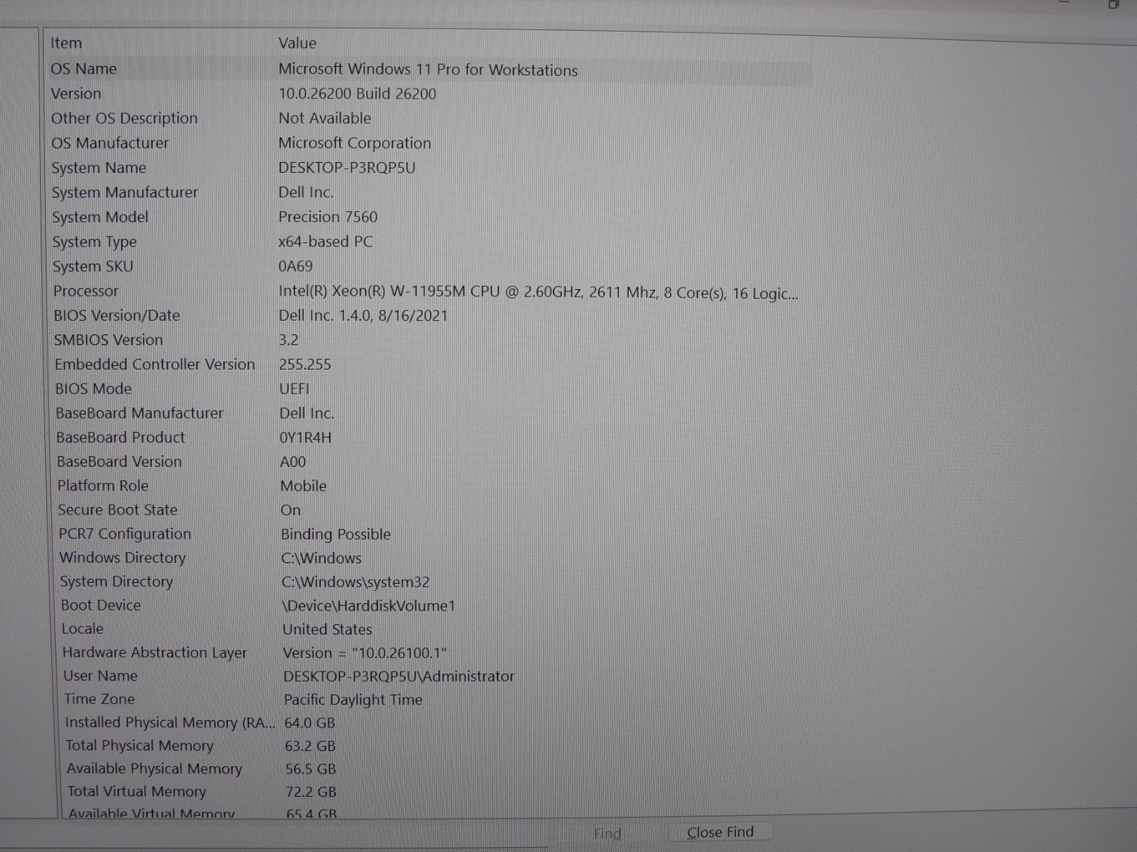 Dell Precision 7560 15.6″ FHD Xeon W-11955M 2.6GHz 64GB 512GB RTX A2000 4GB+PA