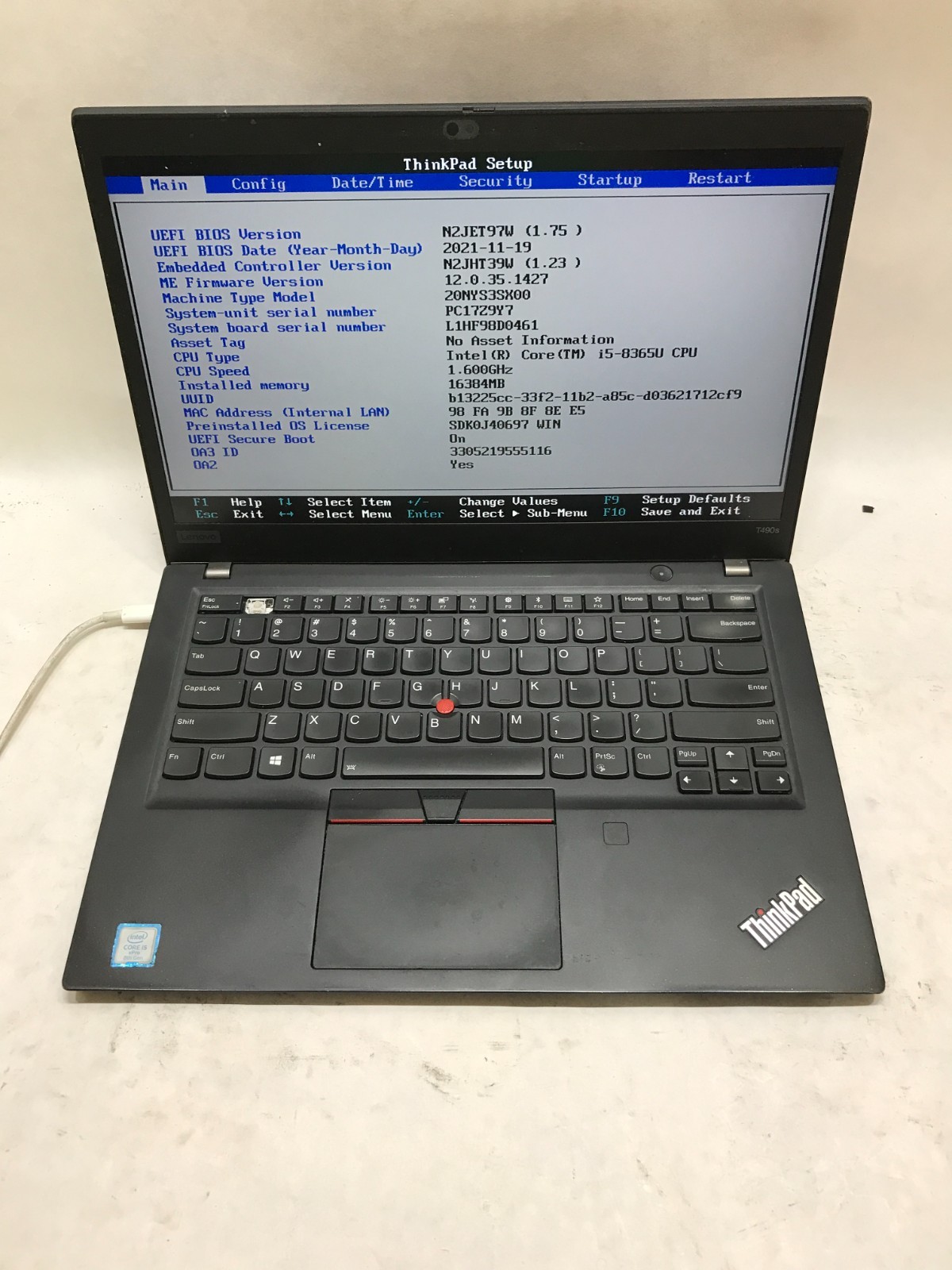 Lenovo ThinkPad T490s 14″ Intel Core i5 16GB RAM NO SSD/OS For Parts READ!! – DW