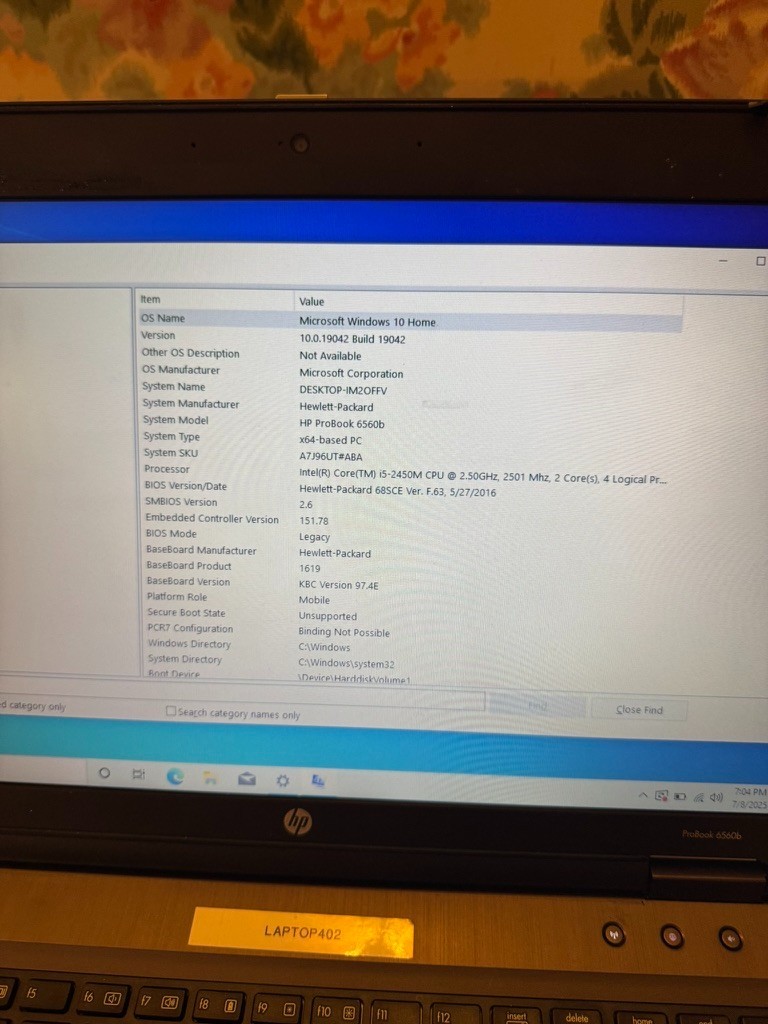 HP ProBook 6560b – i5-2450M / 4GB RAM / 180GB SSD / Windows 10