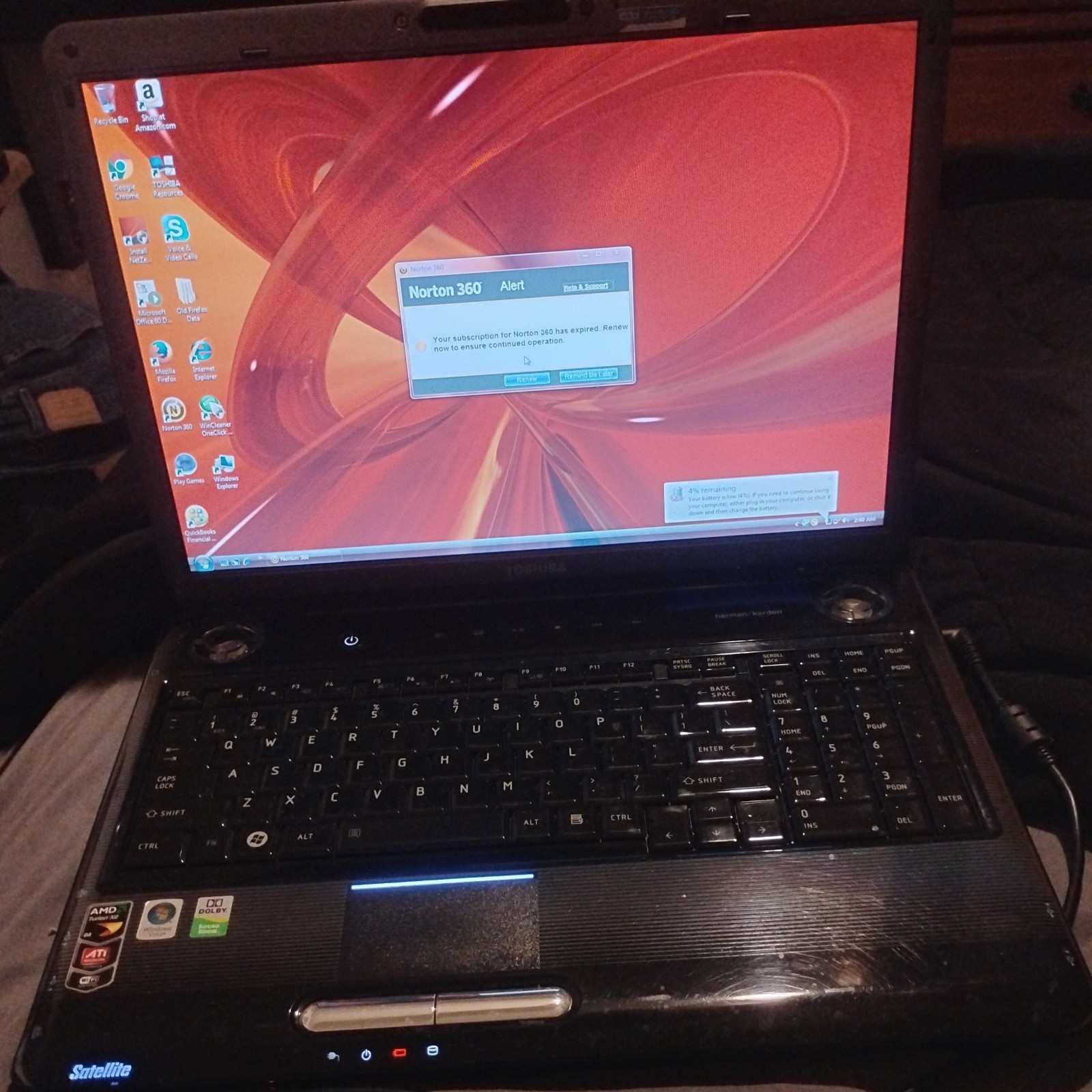 Toshiba Satellite P305D-S8828 Laptop | AMD Turion X2 Windows Vista