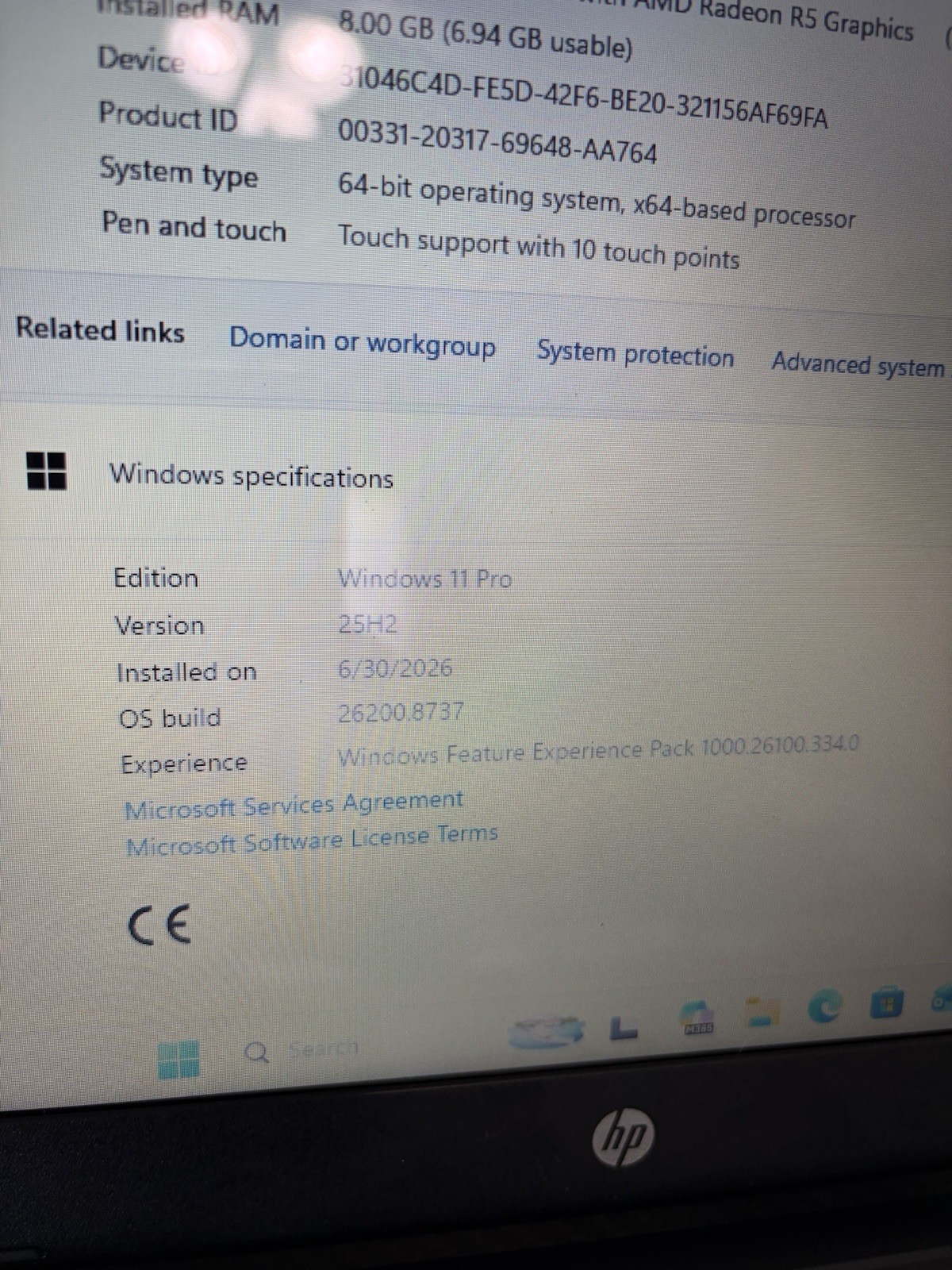 HP 15-1387wm 15.6″ Touchscreen /AMD A8-7410@2.20GHz/4GB/120GB SSD/Win 10/Wifi
